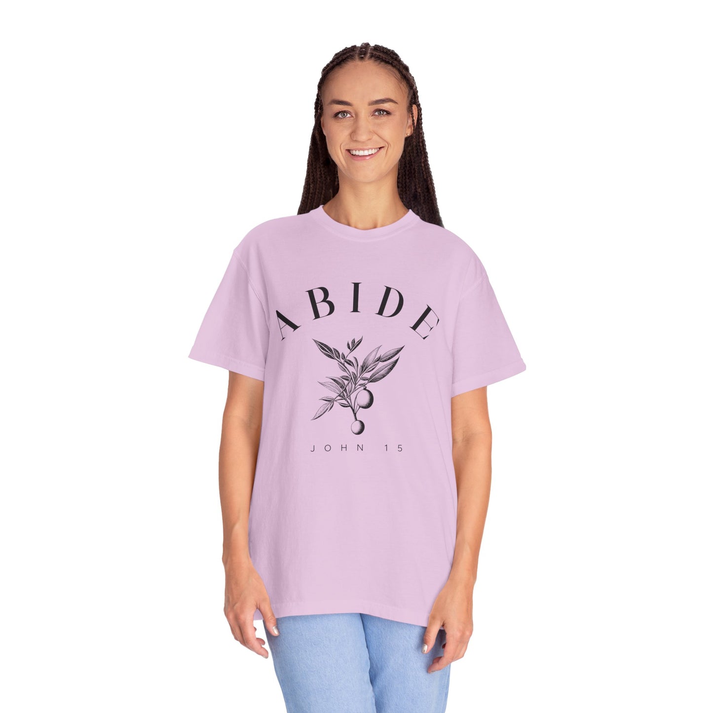 Abide Floral Tee — John 15 Inspirational T-Shirt
