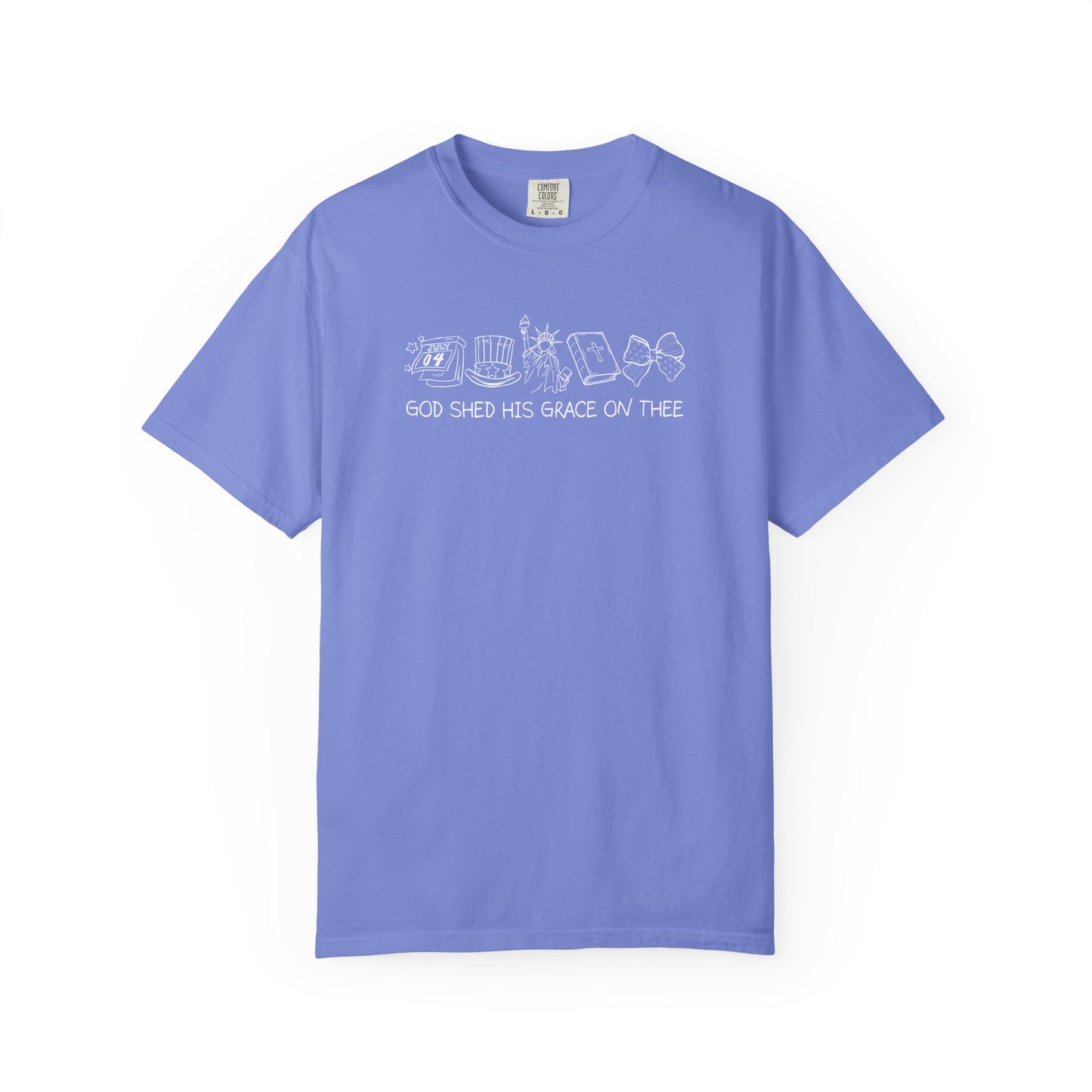 Graphic T-Shirt — 'God Shed His Grace On Thee' Minimal Line Art