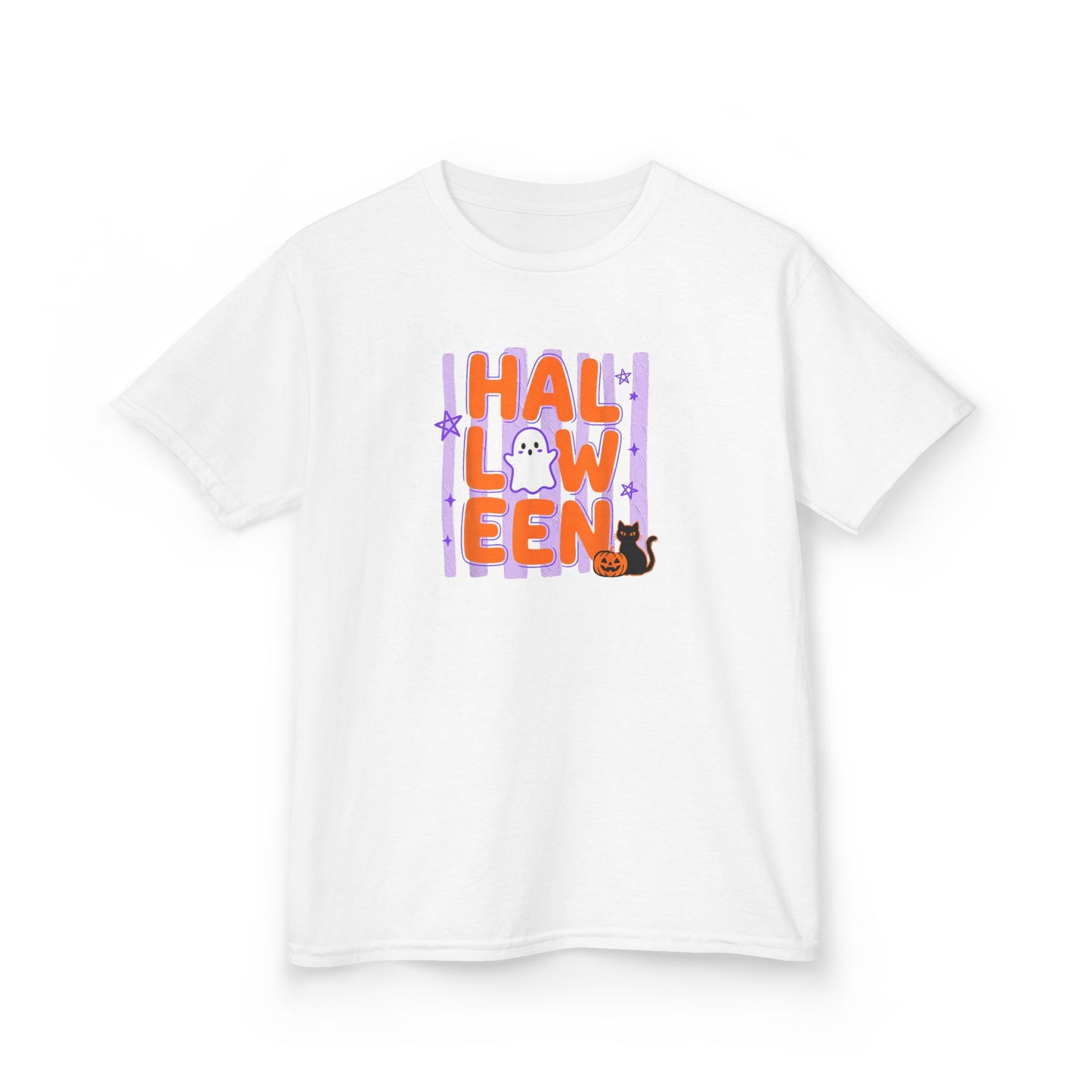 Kids Halloween Tee - Cute Ghost, Pumpkin & Cat Trick-or-Treat Shirt