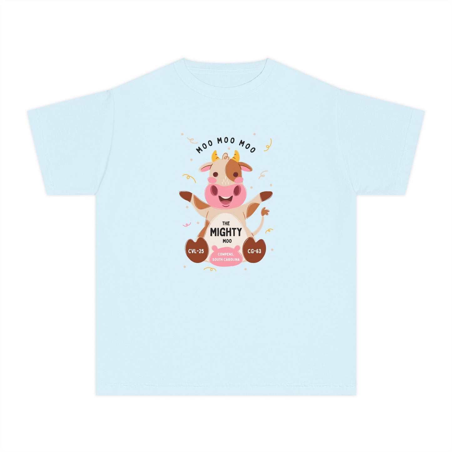Youth Tee - Cute 'Moo Moo Moo I'm the Mighty Moo' Cow Graphic
