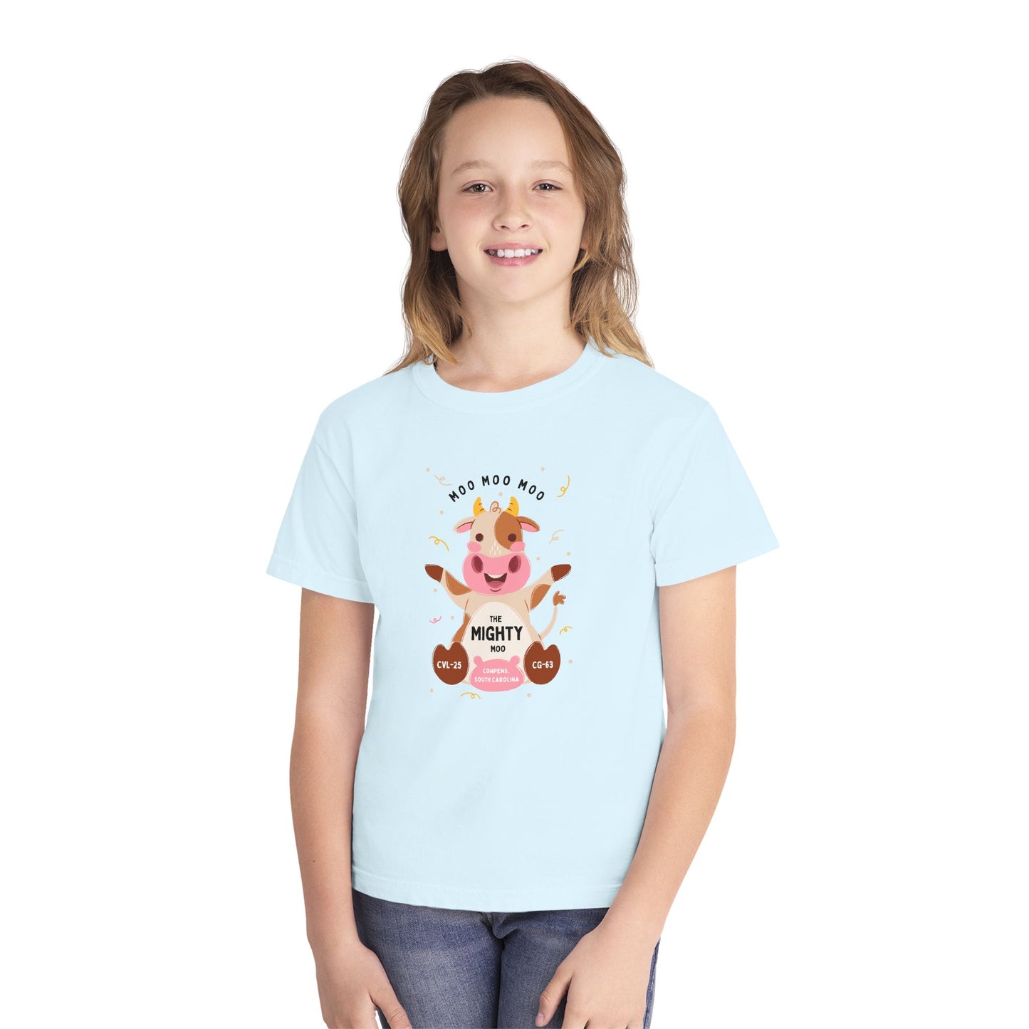 Youth Tee - Cute 'Moo Moo Moo I'm the Mighty Moo' Cow Graphic