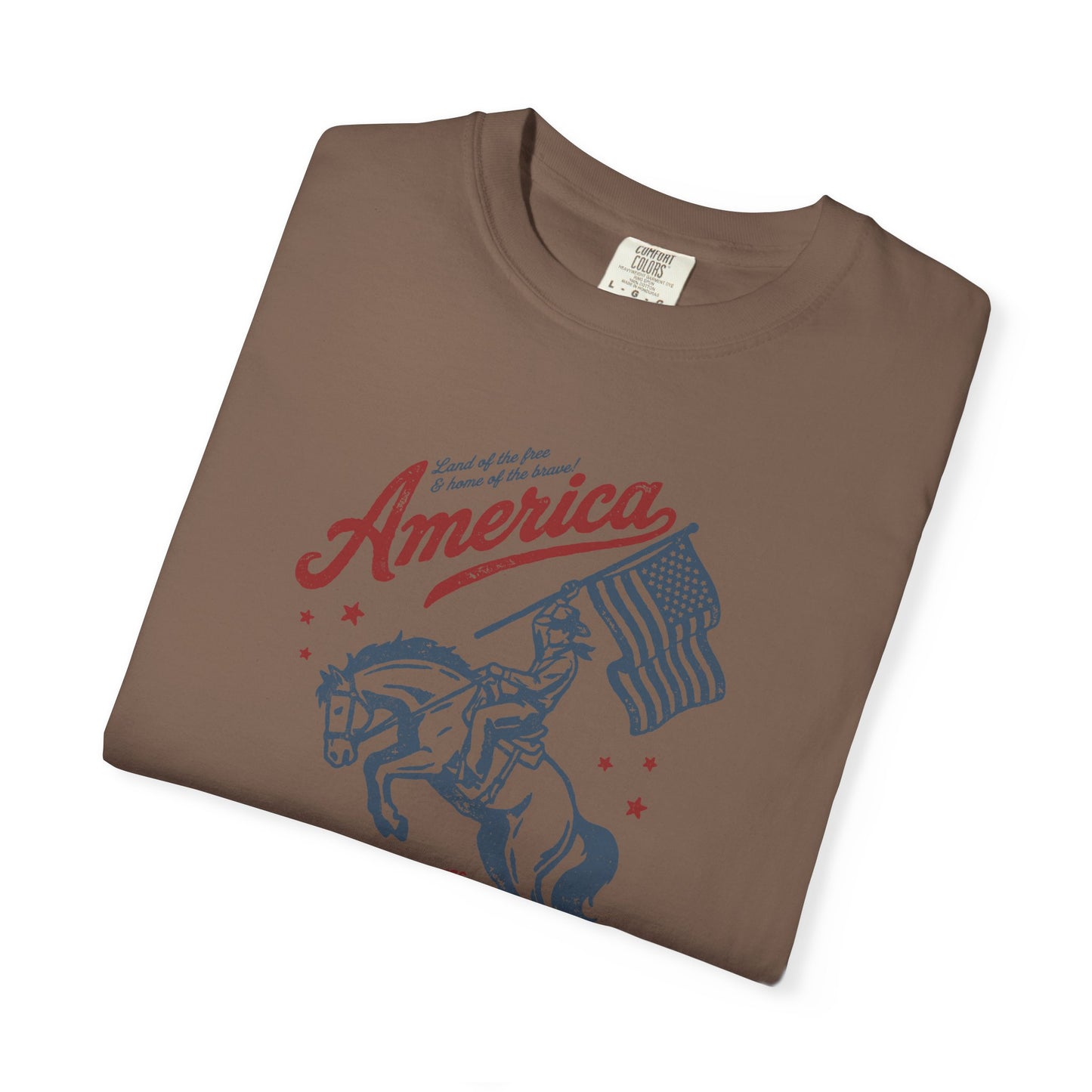 America Cowboy Flag T-Shirt – Retro Patriotic Rodeo Tee