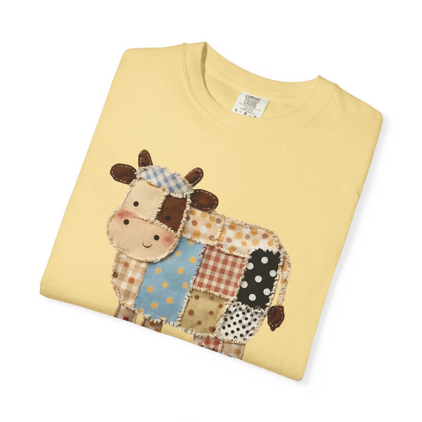 Patchwork Cow Print T-Shirt — Cute Farm Animal Graphic Tee