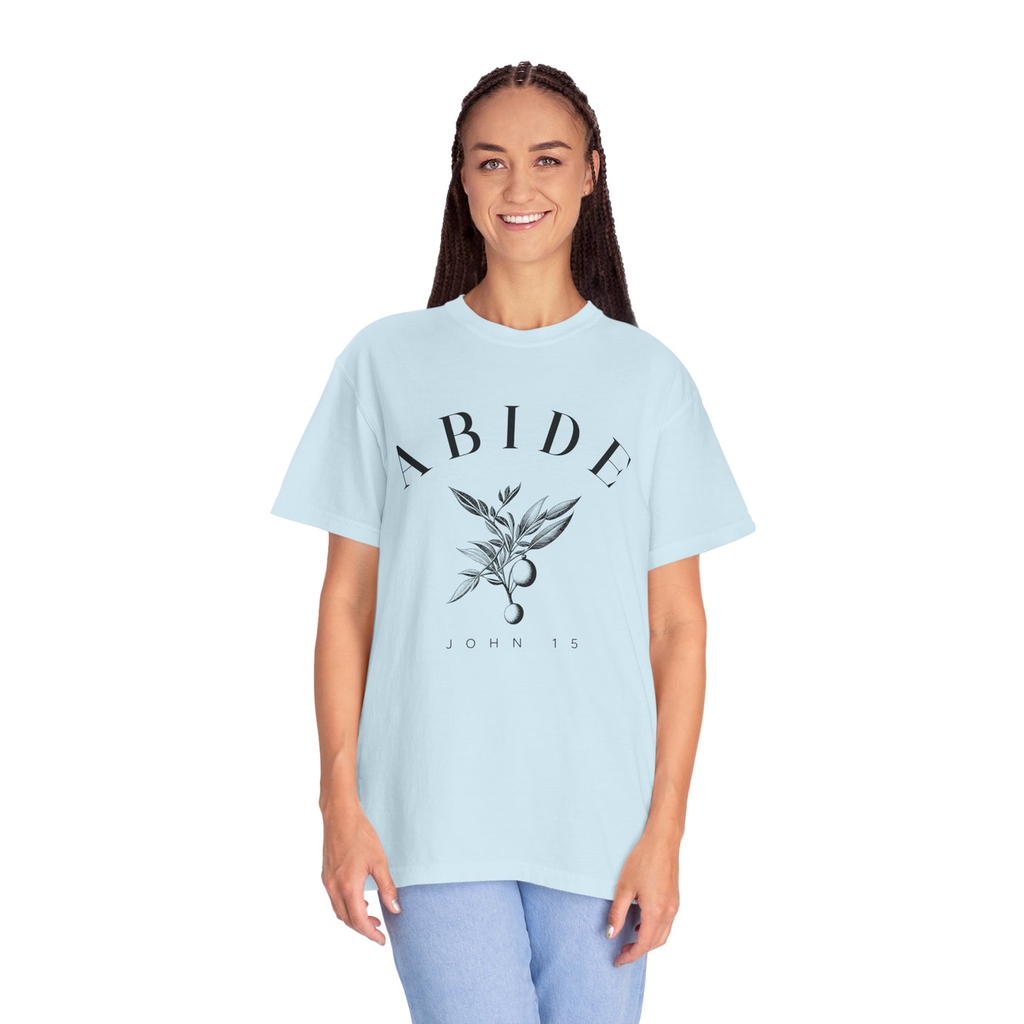Abide Floral Tee — John 15 Inspirational T-Shirt