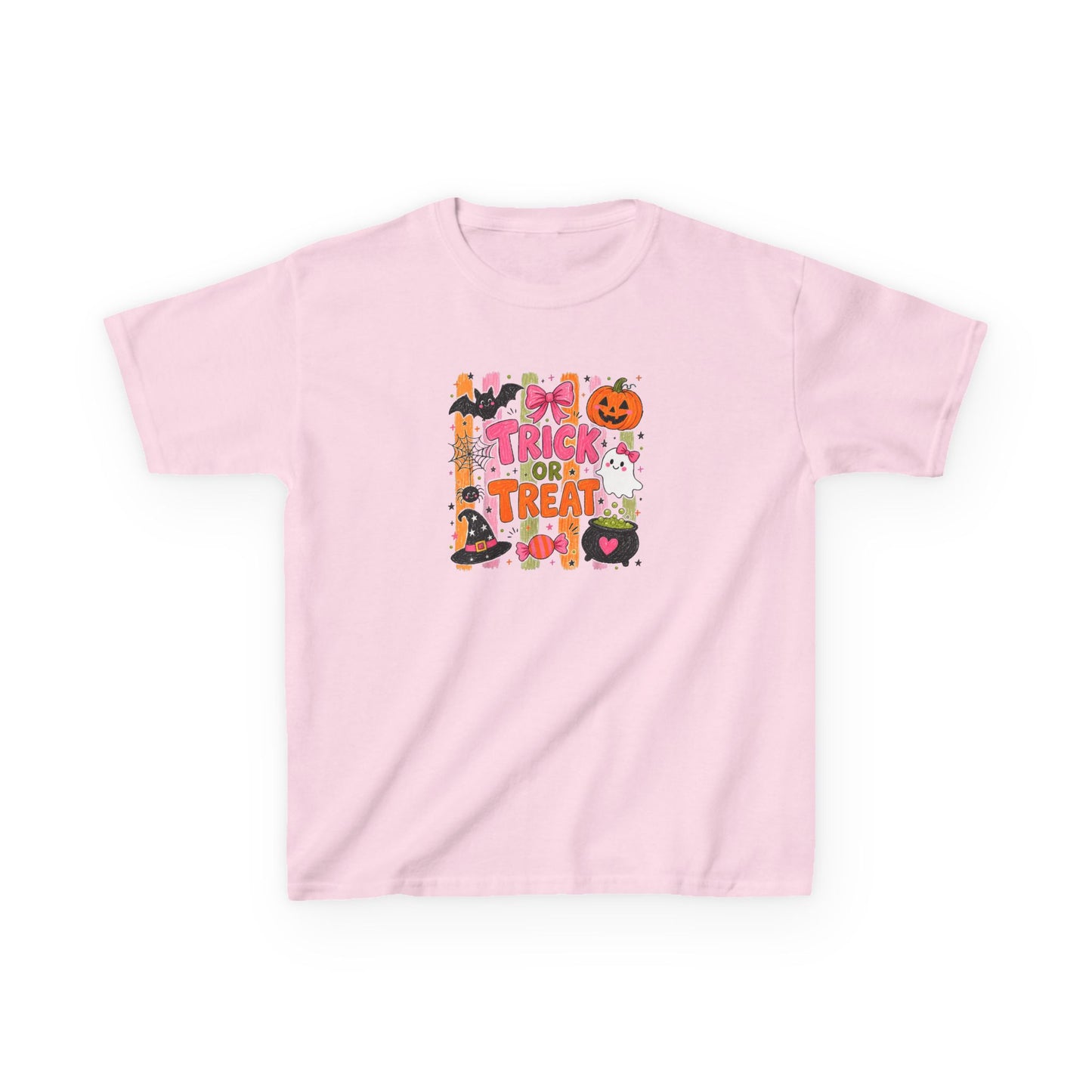 Kids Halloween Trick or Treat T-Shirt — Cute Pumpkin & Candy Graphic