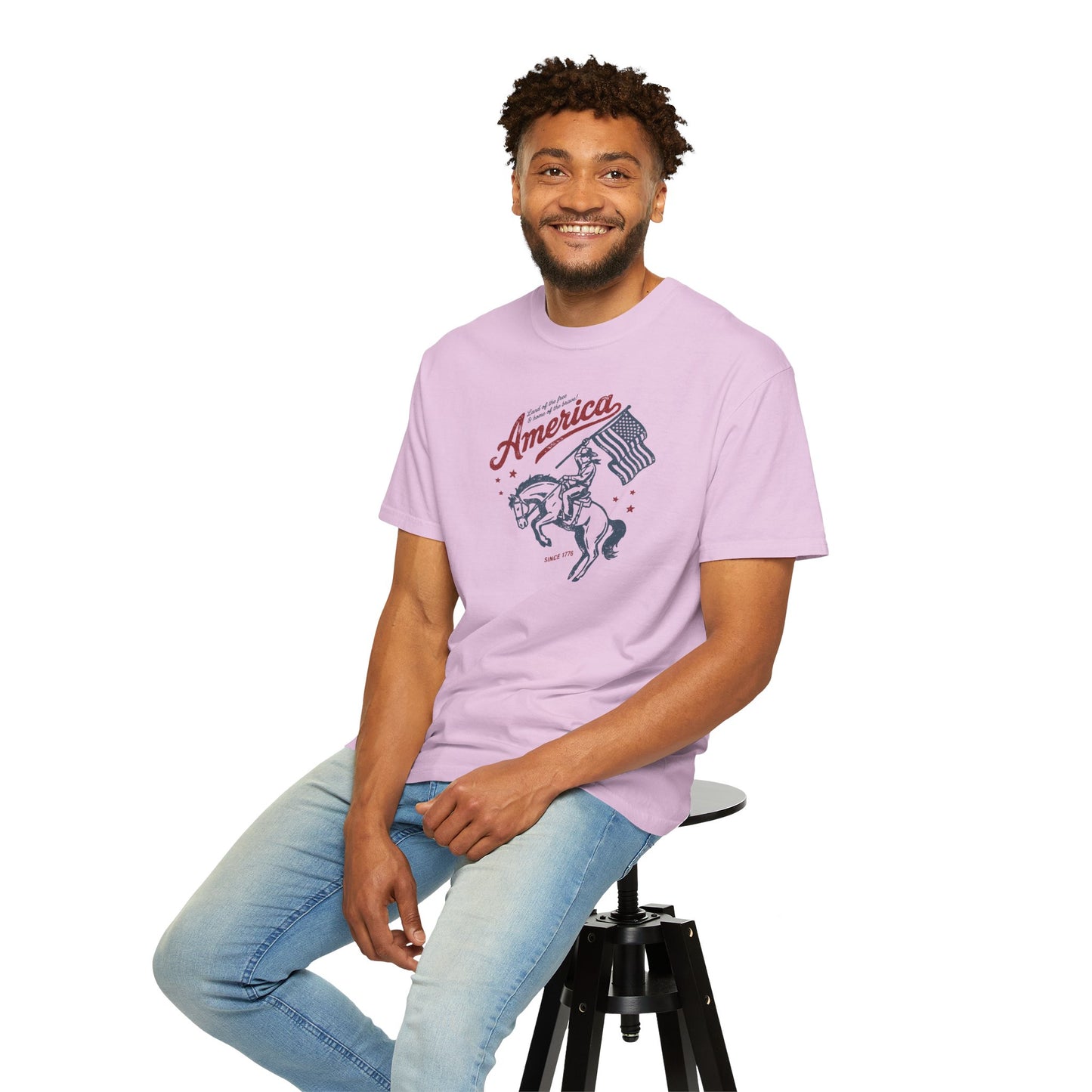 America Cowboy Flag T-Shirt – Retro Patriotic Rodeo Tee