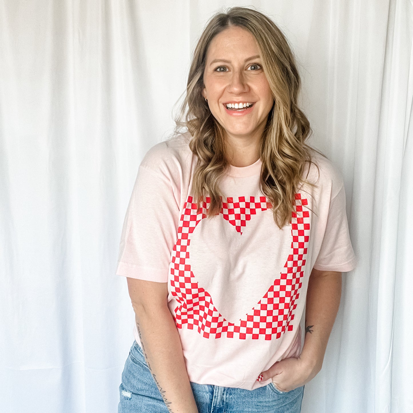 Checkered Heart Tee