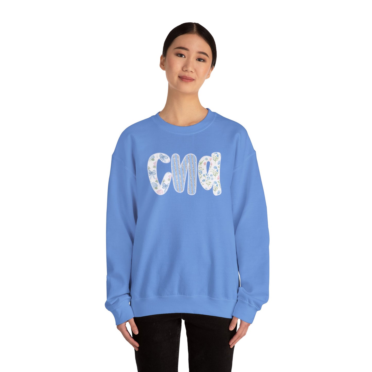 Floral CNA Crewneck Sweatshirt – Pastel Nurse Appreciation Pullover