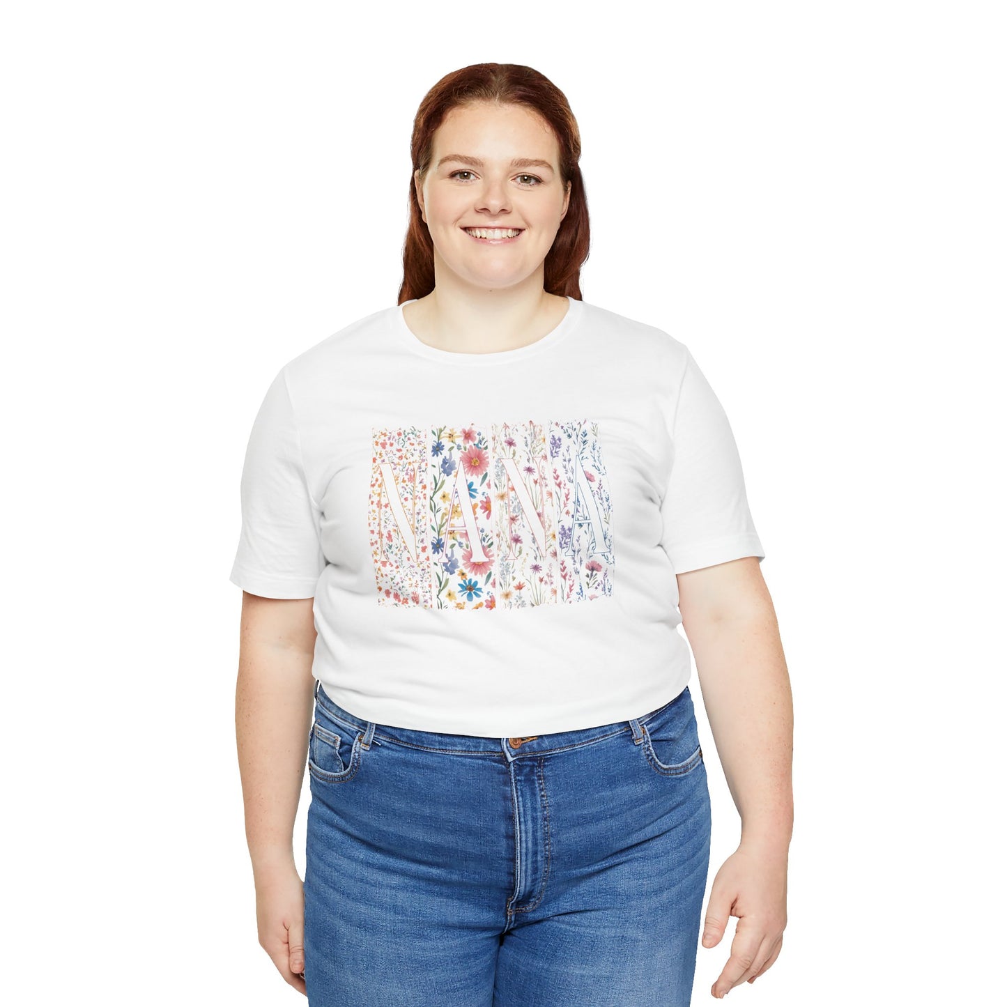 Floral Meadow "Nana" Graphic Tee — Colorful Wildflower Illustration T-Shirt
