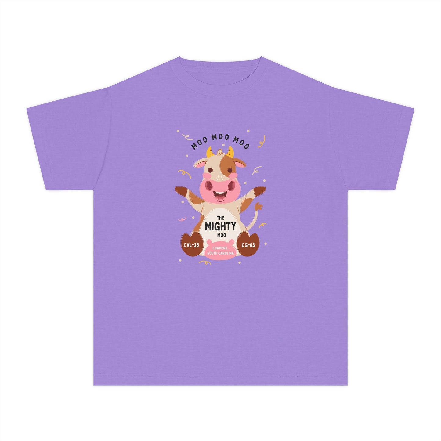 Youth Tee - Cute 'Moo Moo Moo I'm the Mighty Moo' Cow Graphic