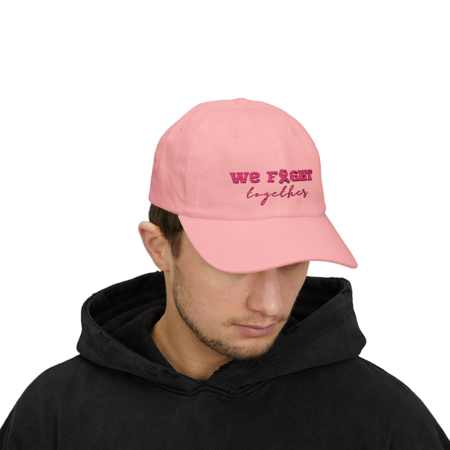 We Fight Together Cap — Breast Cancer Awareness Embroidered Baseball Hat