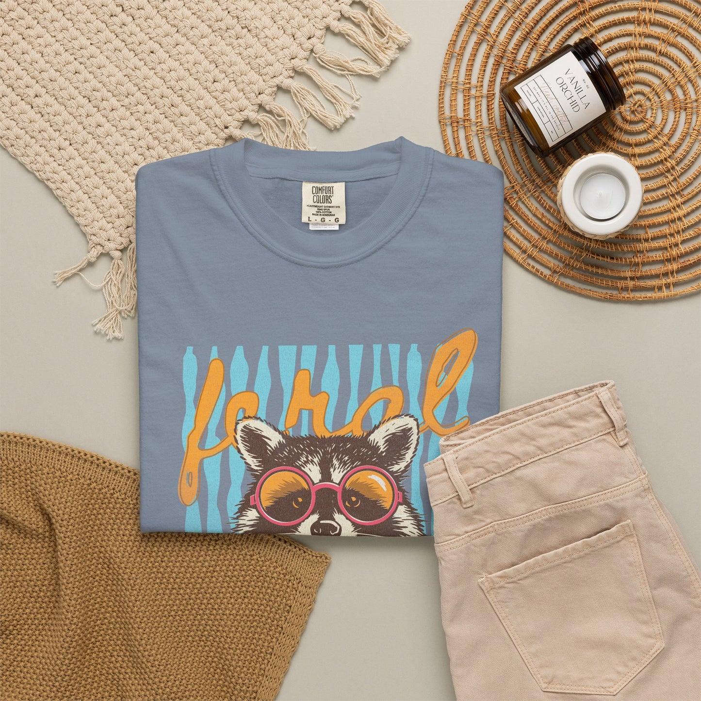 Raccoon Bubblegum Tee — Vintage Sunglasses Graphic T-Shirt