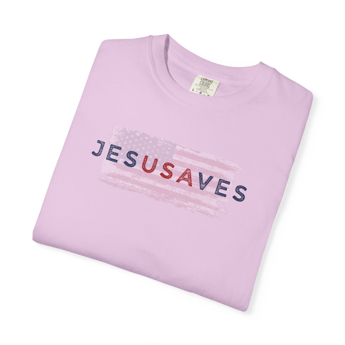 Jesus Saves T‑Shirt — Patriotic Faith Graphic Tee