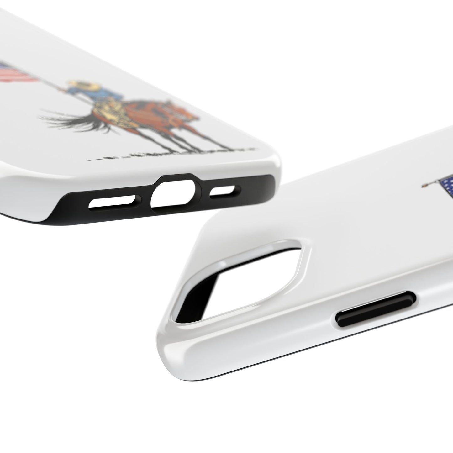 Rugged Western Phone Case — Cowboy Holding American Flag