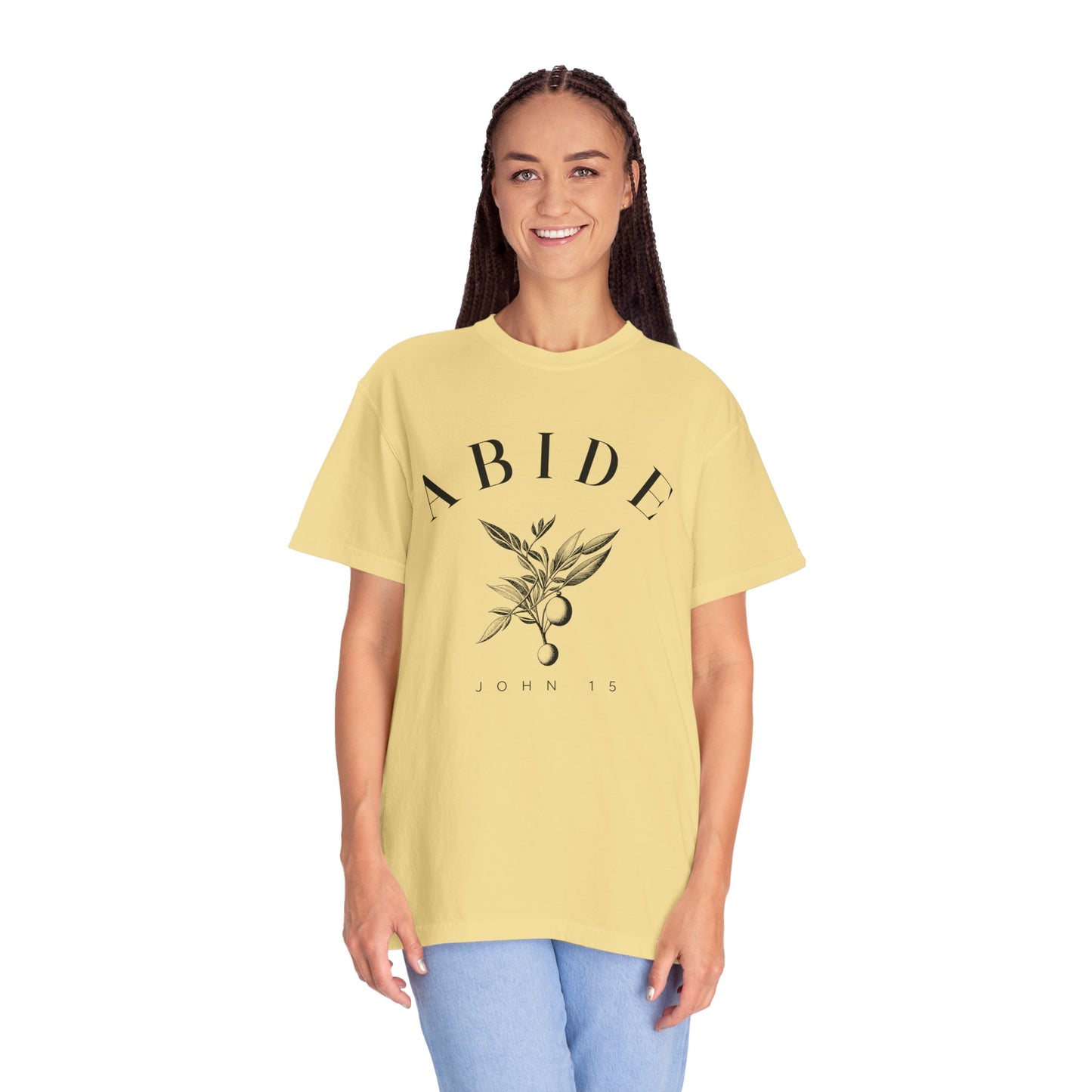 Abide Floral Tee — John 15 Inspirational T-Shirt