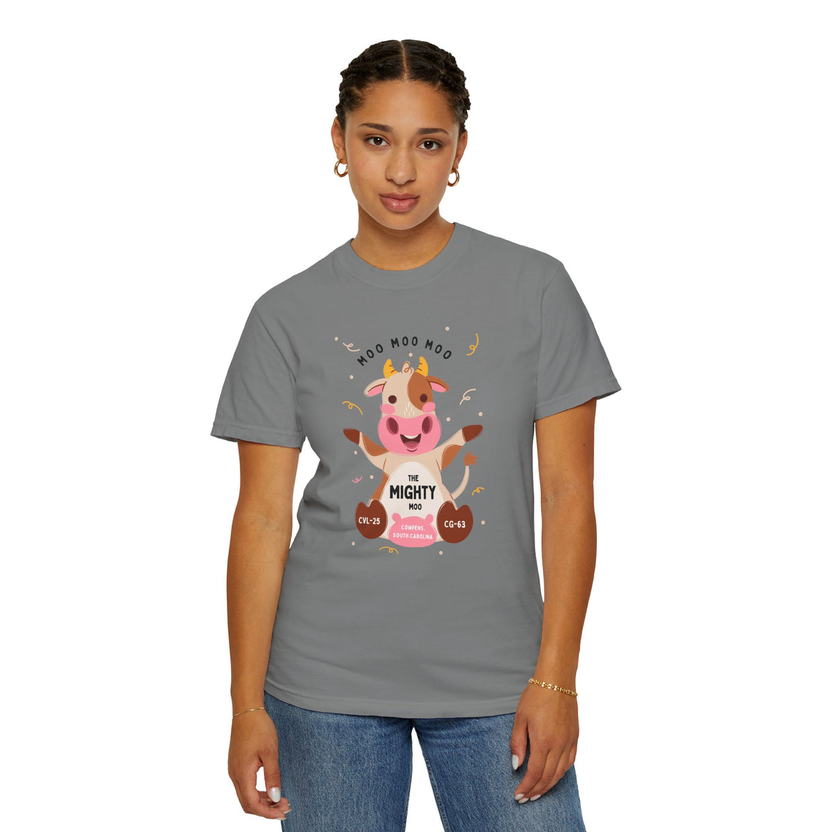 Mighty Moo Cow Graphic T-Shirt — Cute Farm Animal Tee