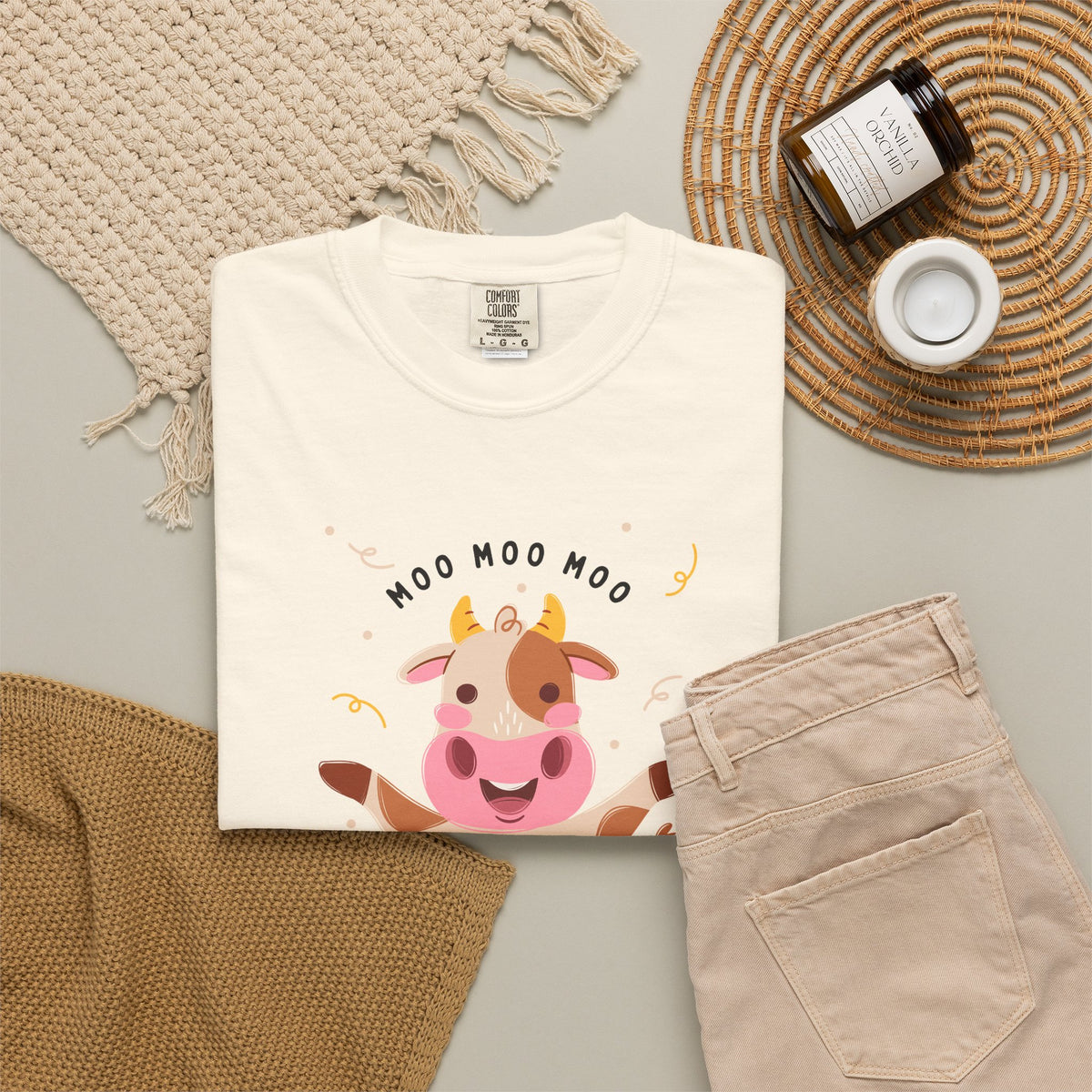 Mighty Moo Cow Graphic T-Shirt — Cute Farm Animal Tee