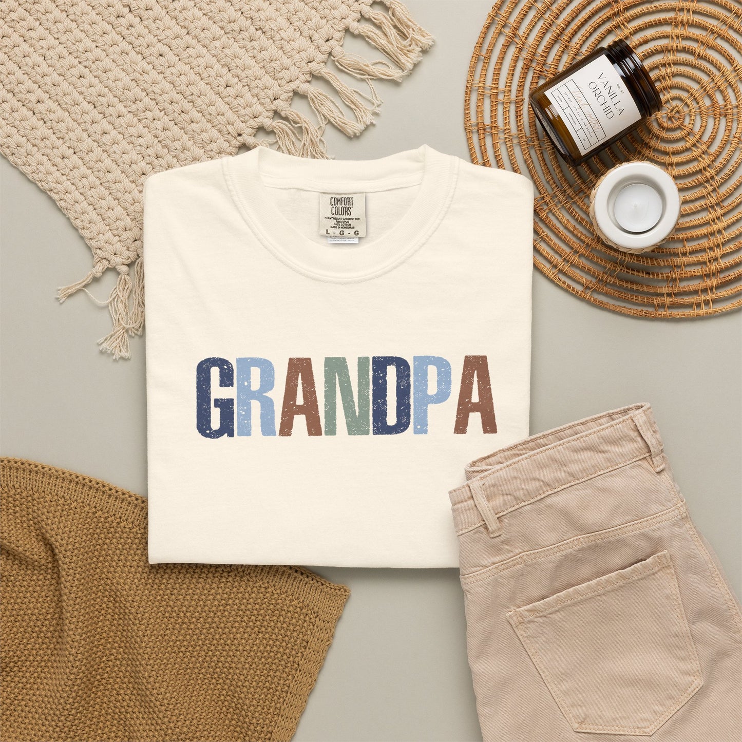 Grandpa Vintage Lettering T-Shirt — Comfortable Dad/Grandparent Gift for Father's Day