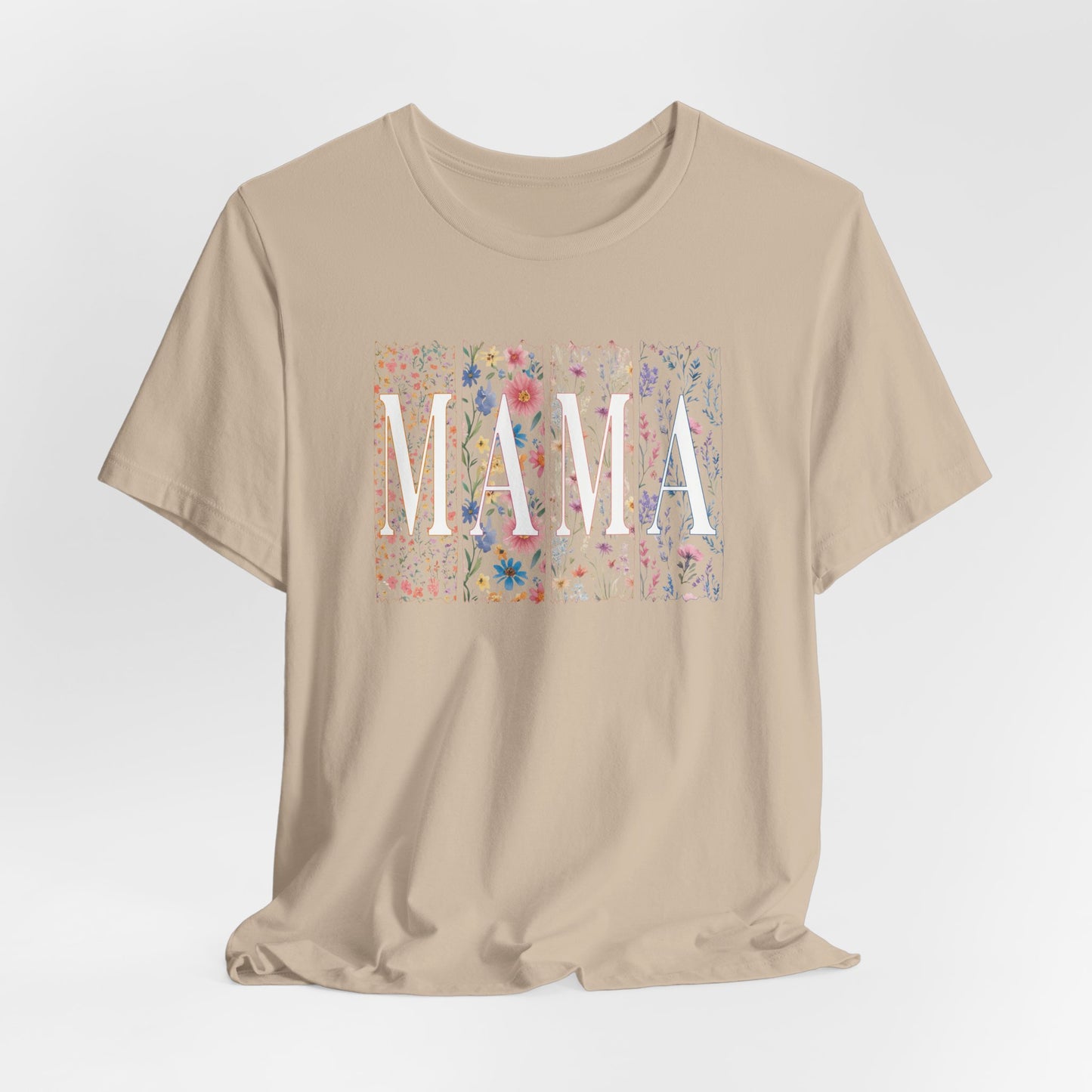 Mama Floral Tee — Soft Pink Mother’s Day Shirt with Floral Typography