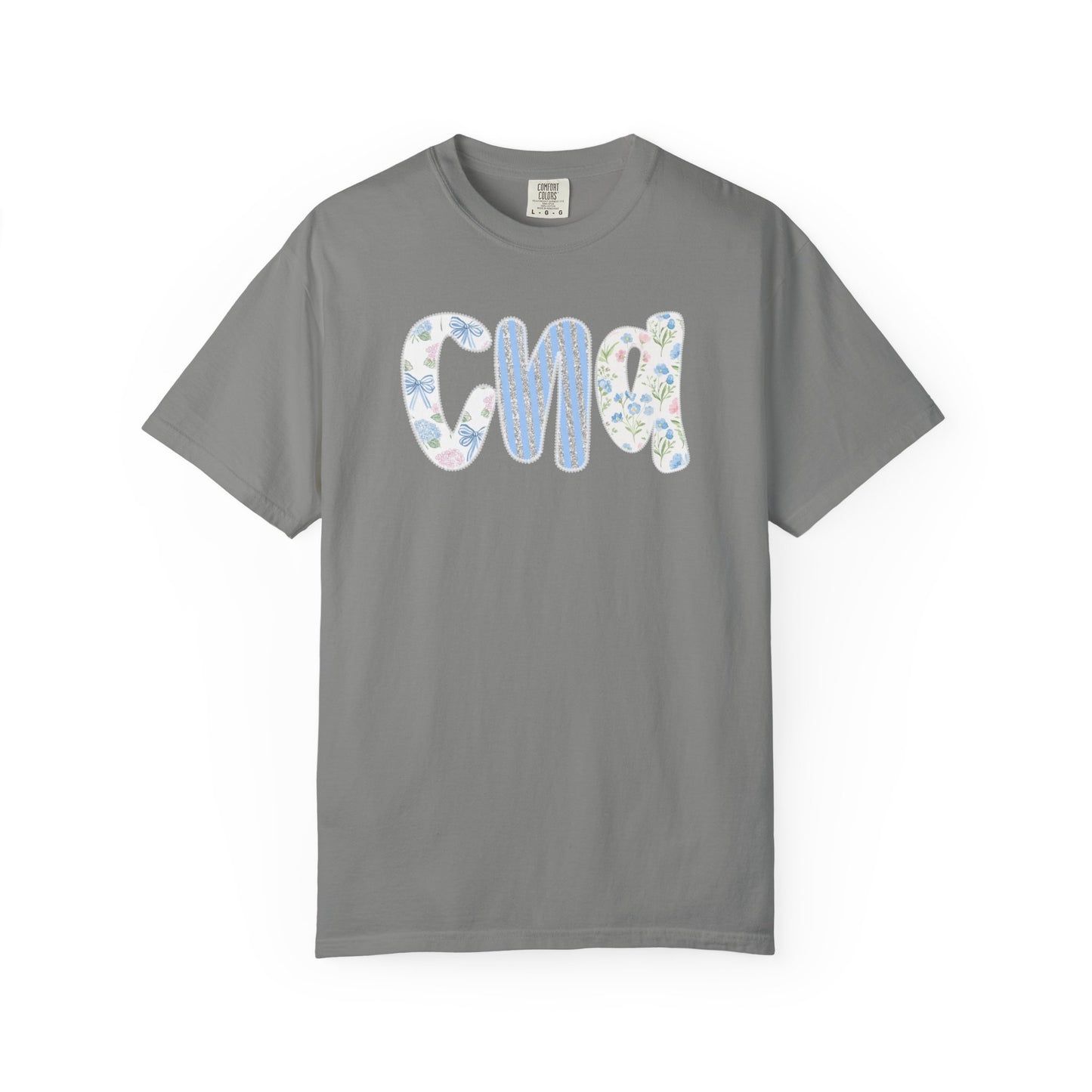 CNA Floral Script T-Shirt — Nurse Appreciation Gift