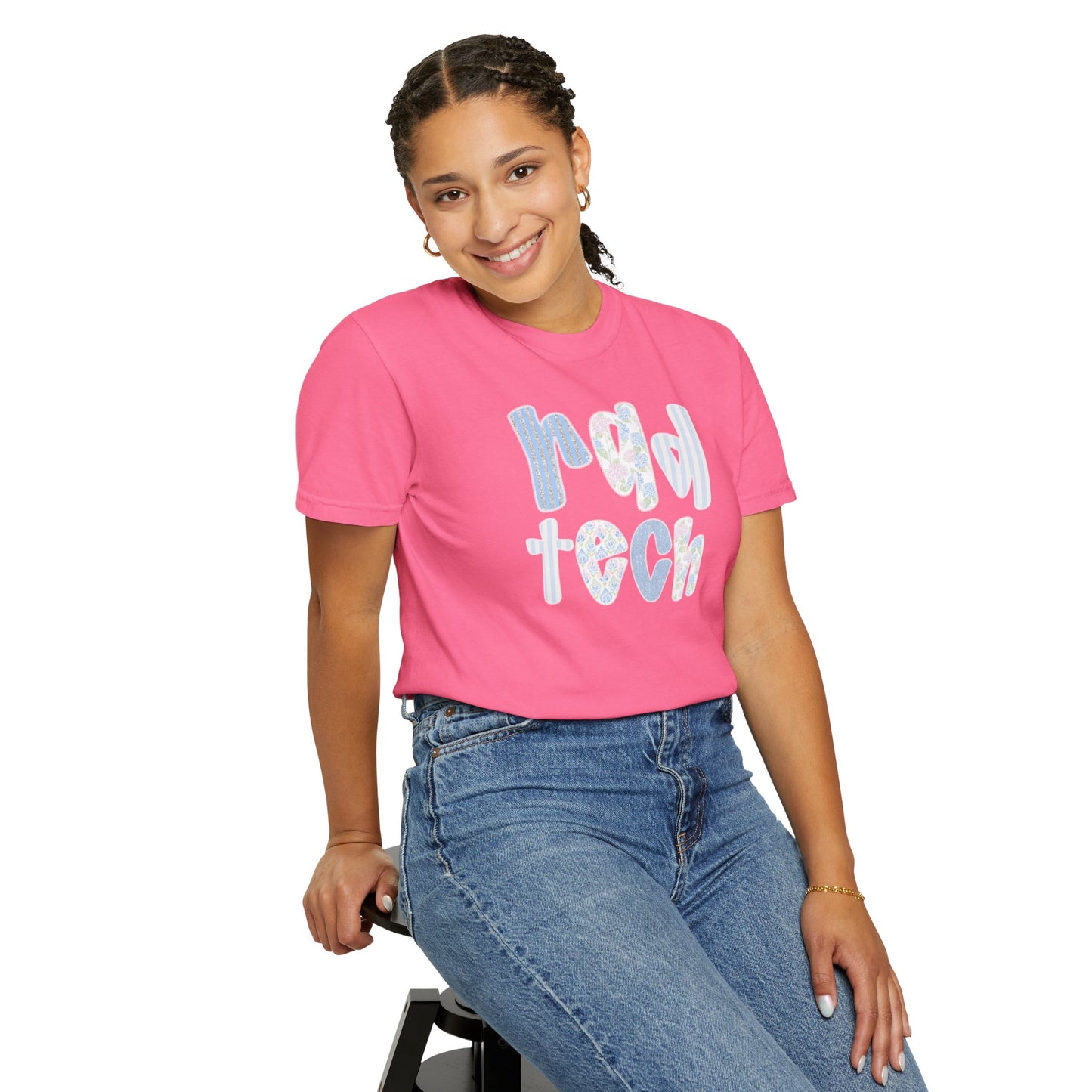 Rad Tech T-Shirt — Retro Floral 'rad tech' Graphic Tee for Radiologic Technologists