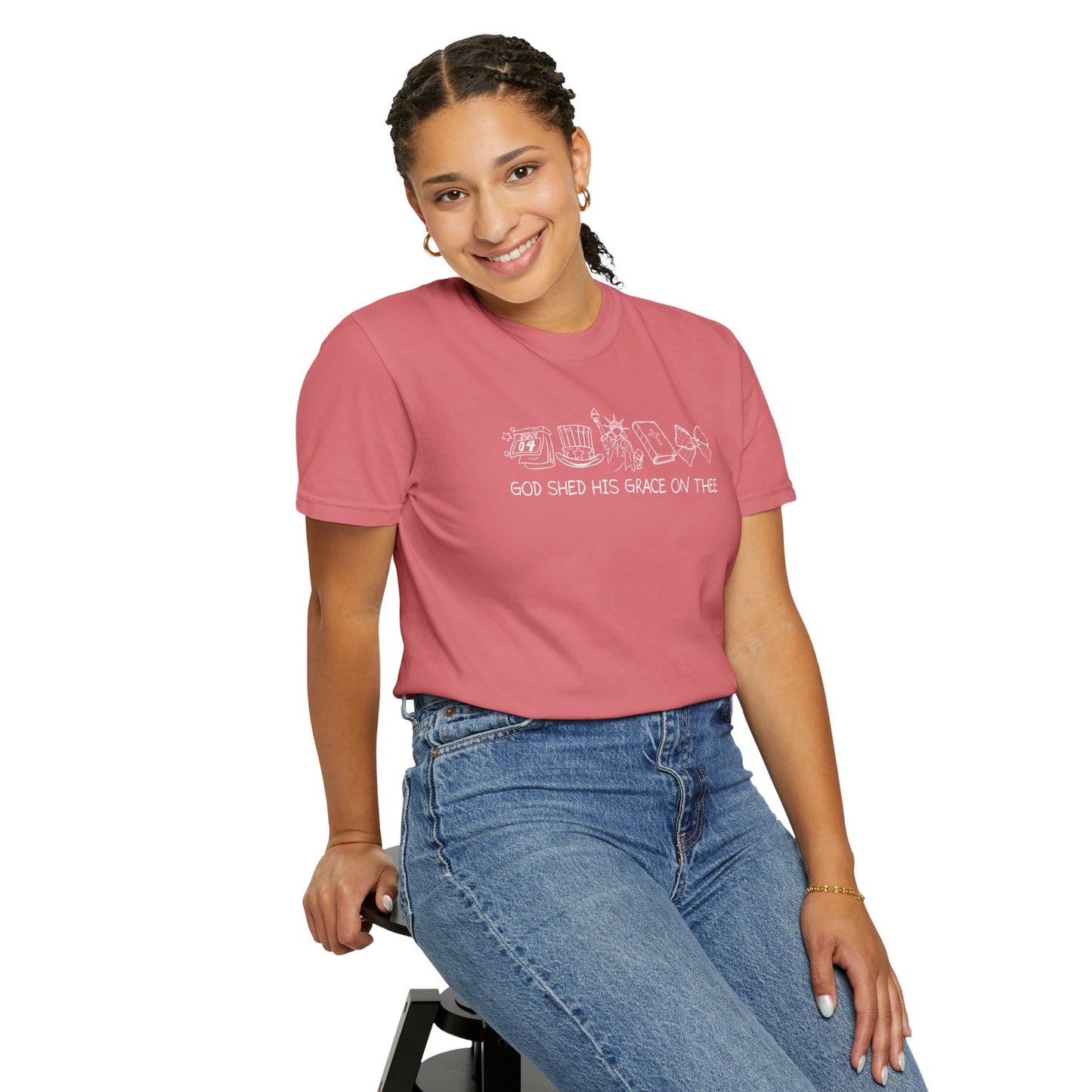 Graphic T-Shirt — 'God Shed His Grace On Thee' Minimal Line Art