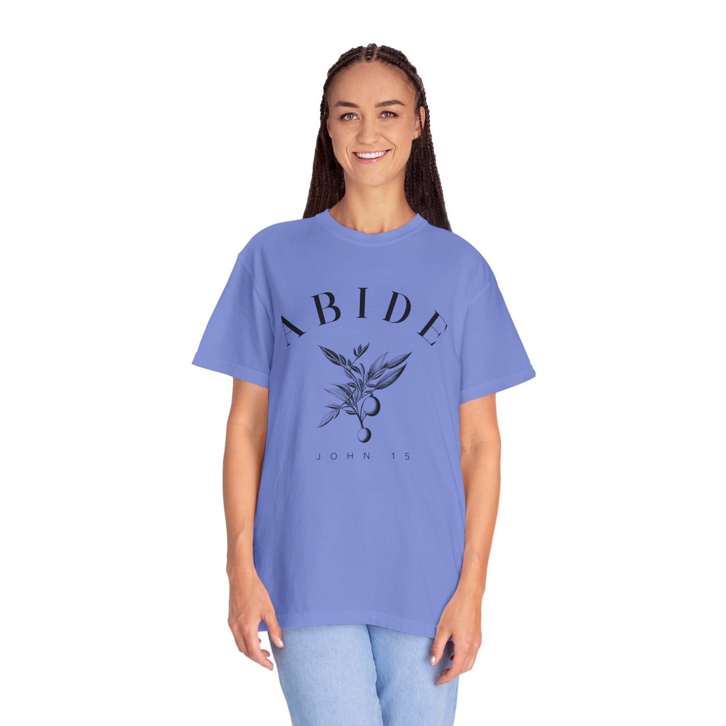 Abide Floral Tee — John 15 Inspirational T-Shirt