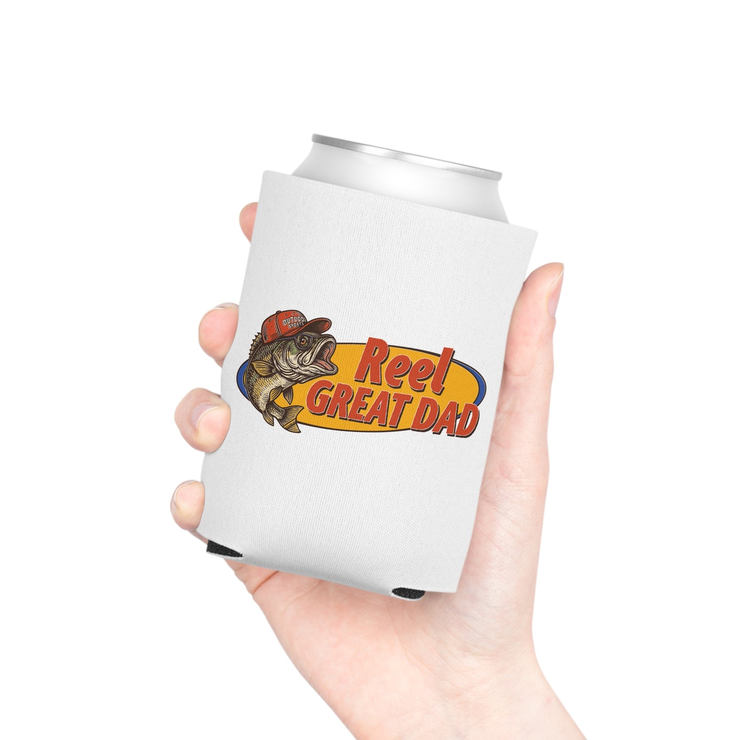 Can Cooler — "Reel Great Dad" Fishing Dad Can Cooler, Father's Day Gift