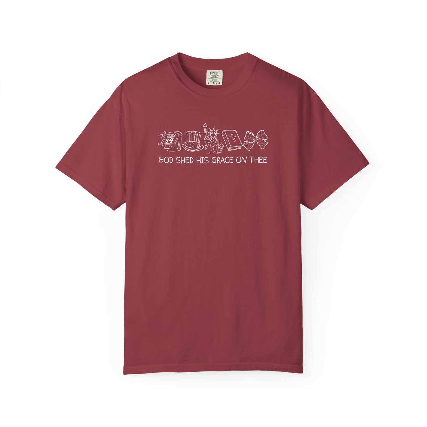 Graphic T-Shirt — 'God Shed His Grace On Thee' Minimal Line Art