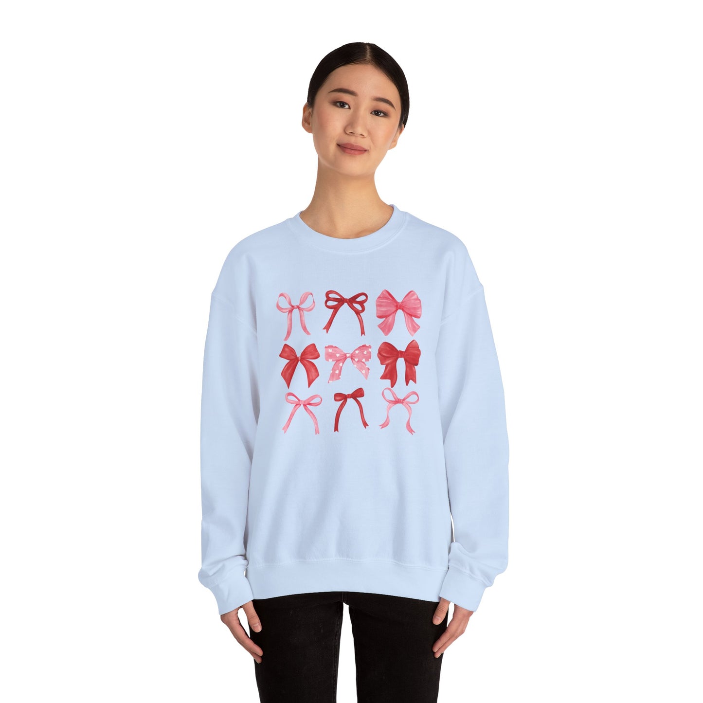 Bow Pattern Crewneck Sweatshirt
