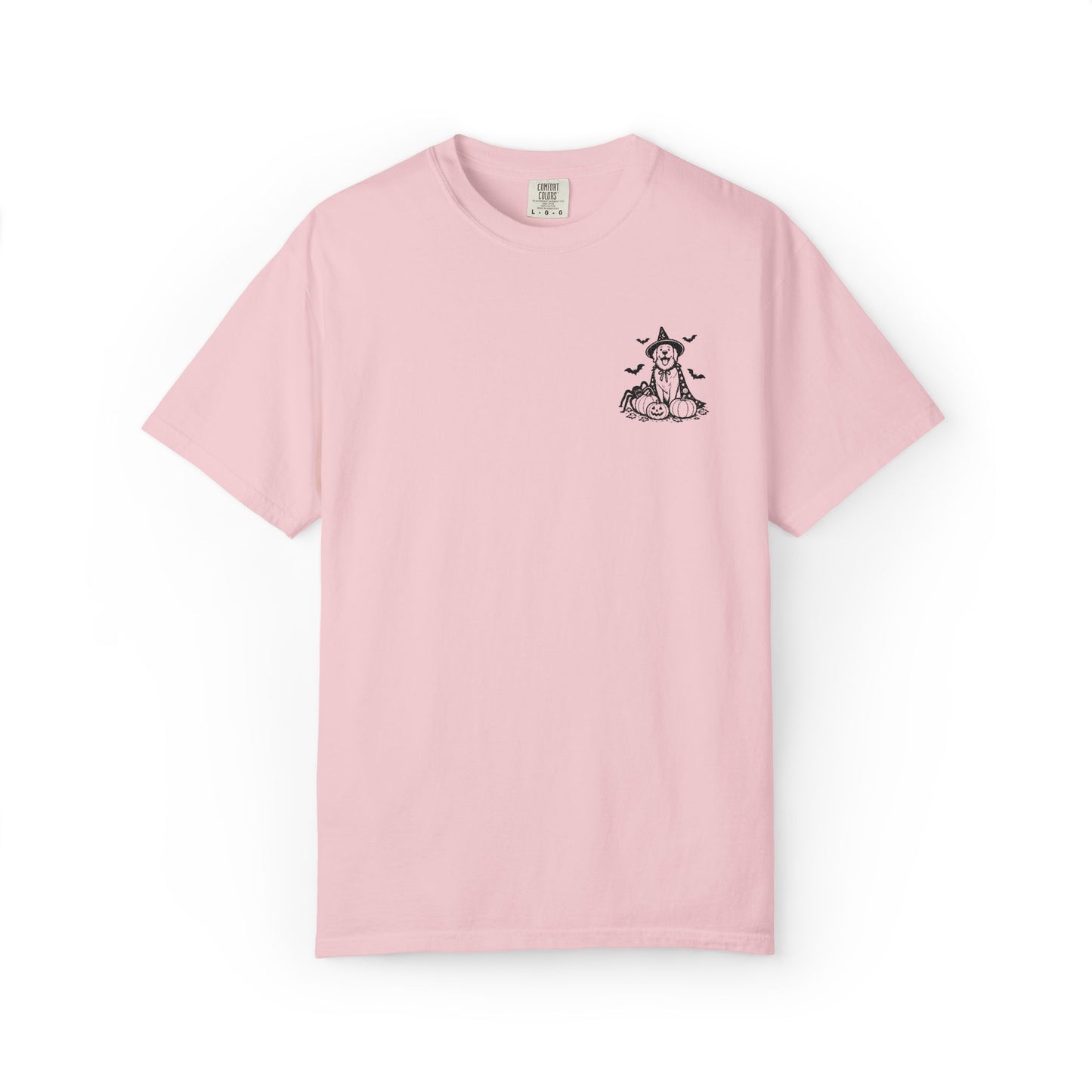 Pocket Spooky Golden Retriever Fall T-Shirt — Embroidered