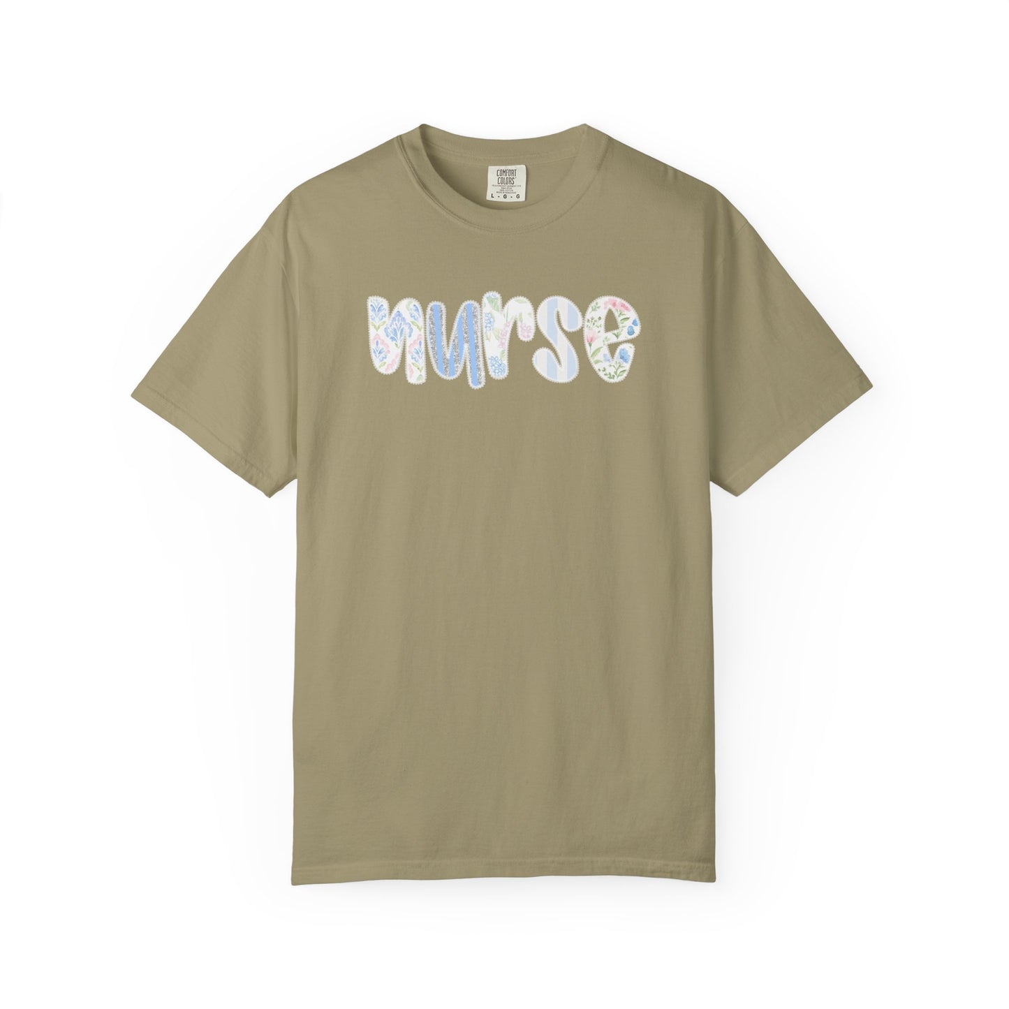 Nurse Floral Script T‑Shirt — Healthcare Appreciation