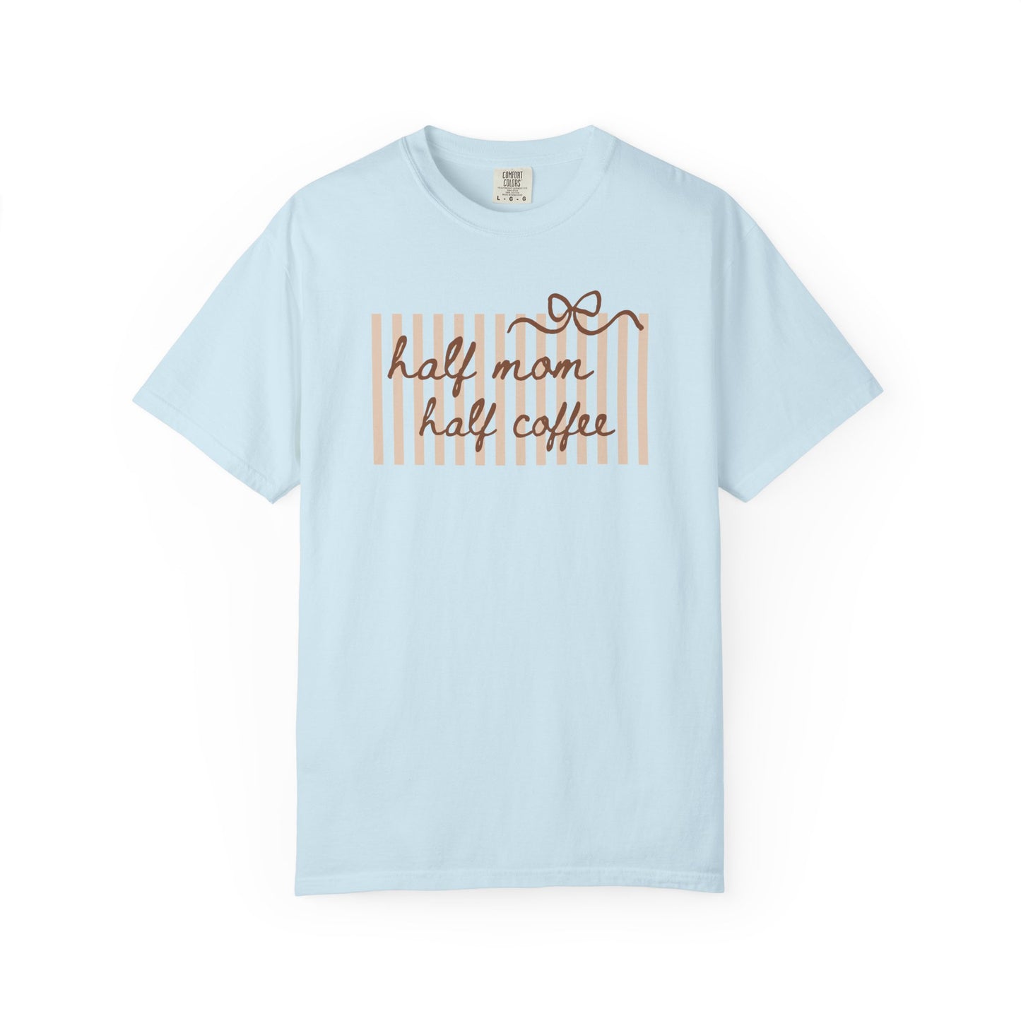 Half Mom Half Coffee T-Shirt — Cute Striped Coffee Mom Tee