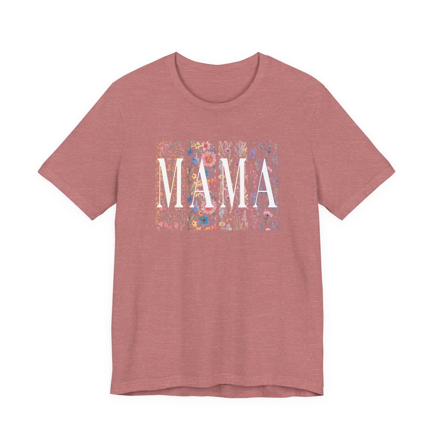 Mama Floral Tee — Soft Pink Mother’s Day Shirt with Floral Typography