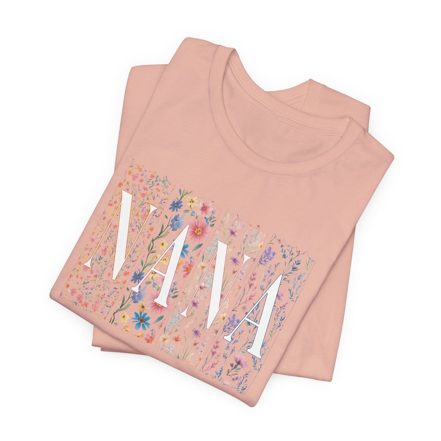 Floral Meadow "Nana" Graphic Tee — Colorful Wildflower Illustration T-Shirt