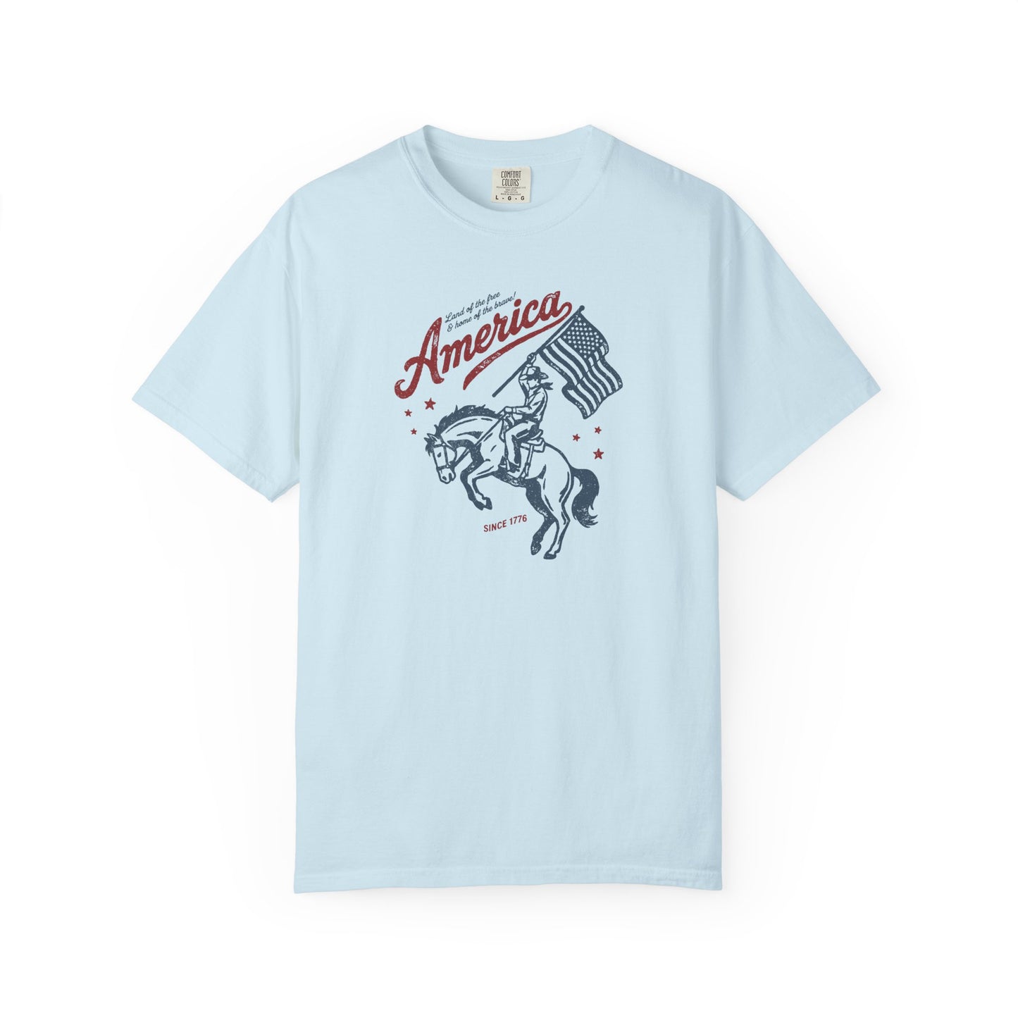 America Cowboy Flag T-Shirt – Retro Patriotic Rodeo Tee
