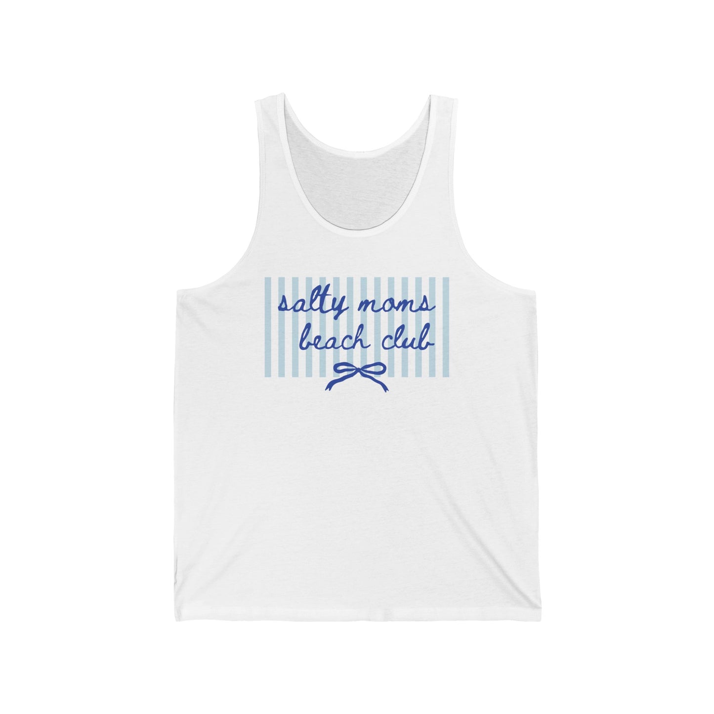 Salty Moms Beach Club Tank Top — Nautical Striped Summer Tank
