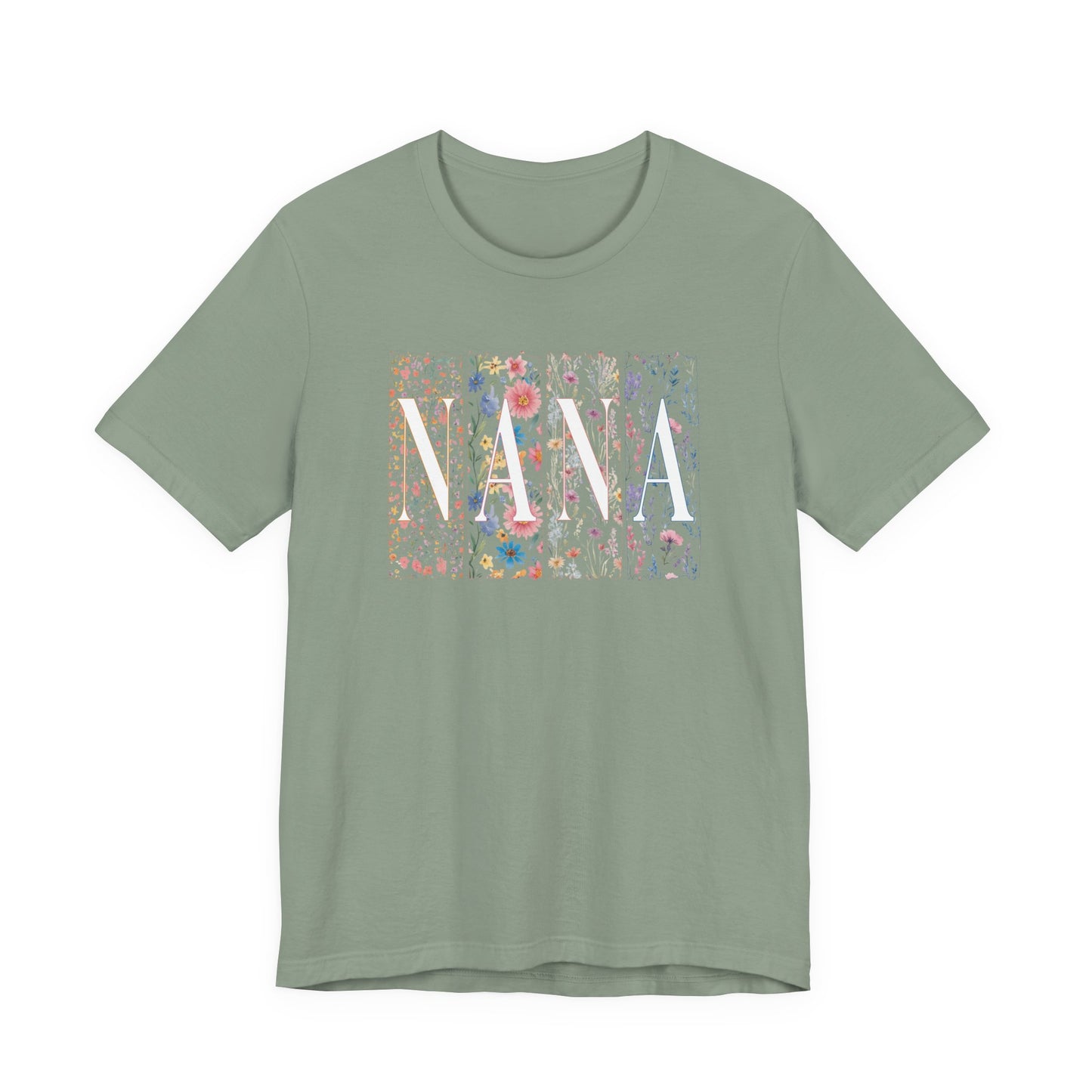 Floral Meadow "Nana" Graphic Tee — Colorful Wildflower Illustration T-Shirt