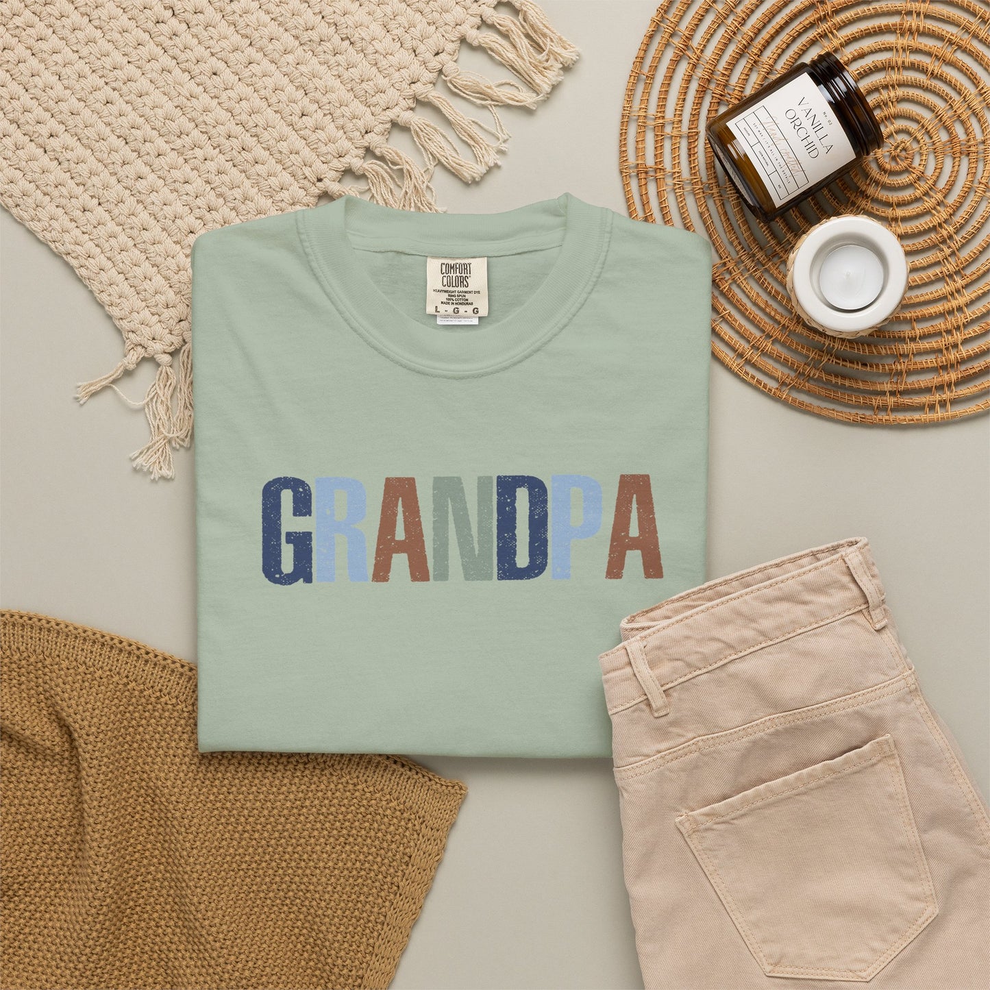 Grandpa Vintage Lettering T-Shirt — Comfortable Dad/Grandparent Gift for Father's Day