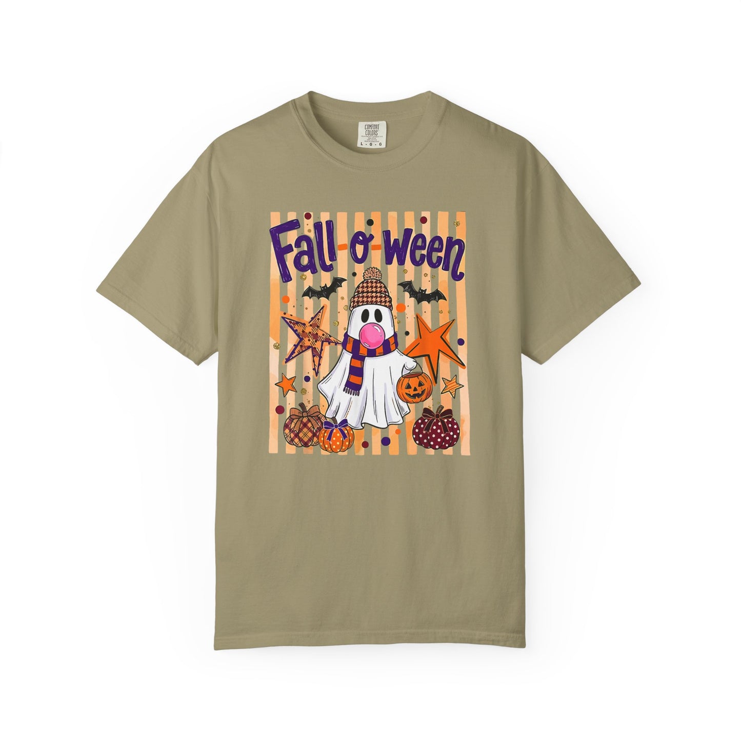 Fall o' Ween Ghost T-Shirt — Cute Halloween Pumpkin & Stars Tee