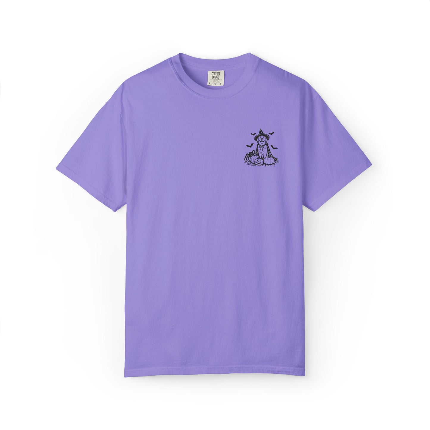 Pocket Spooky Golden Retriever Fall T-Shirt — Embroidered