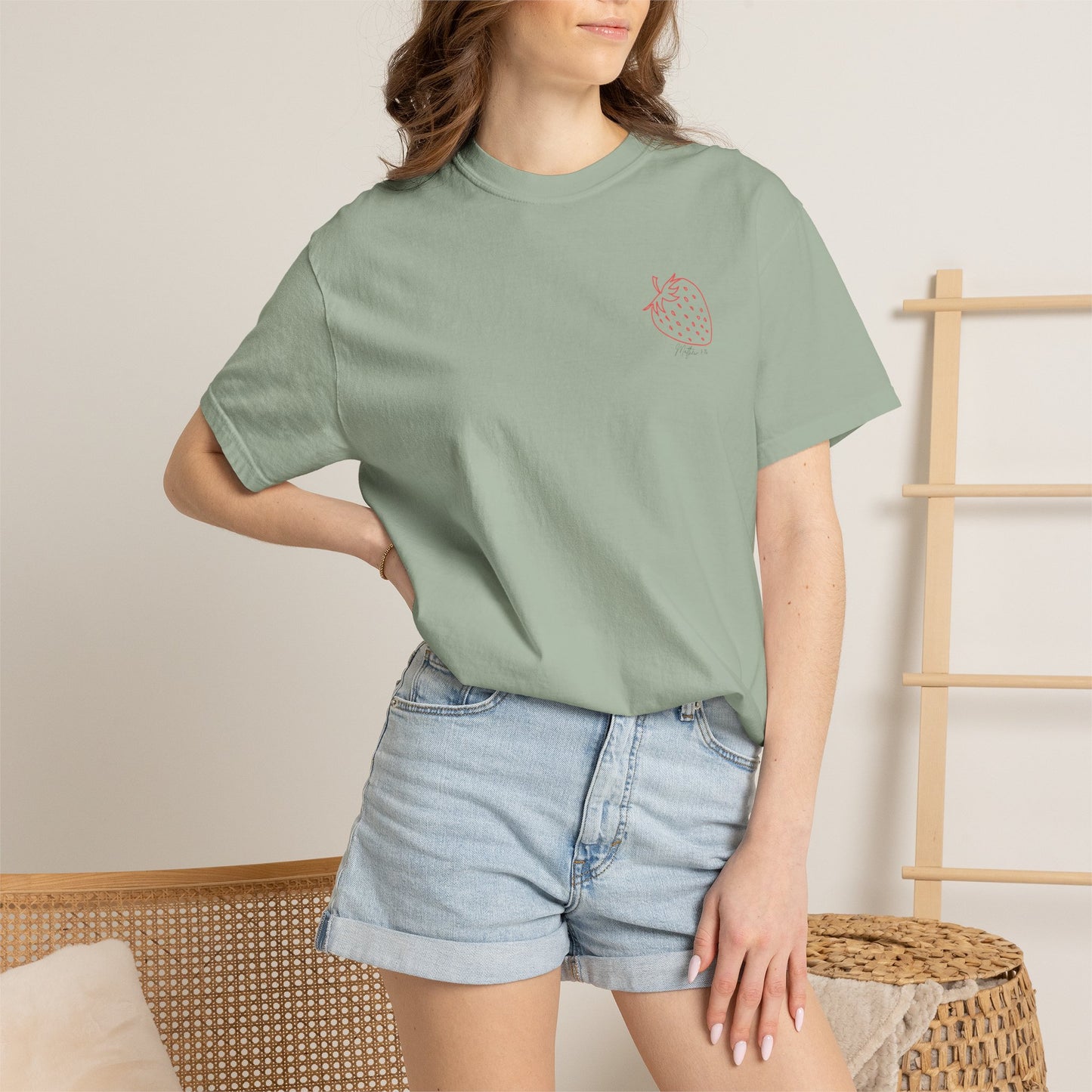 Strawberry Sketch T-Shirt — 'Matthew 7:16 Fruit' Graphic Tee