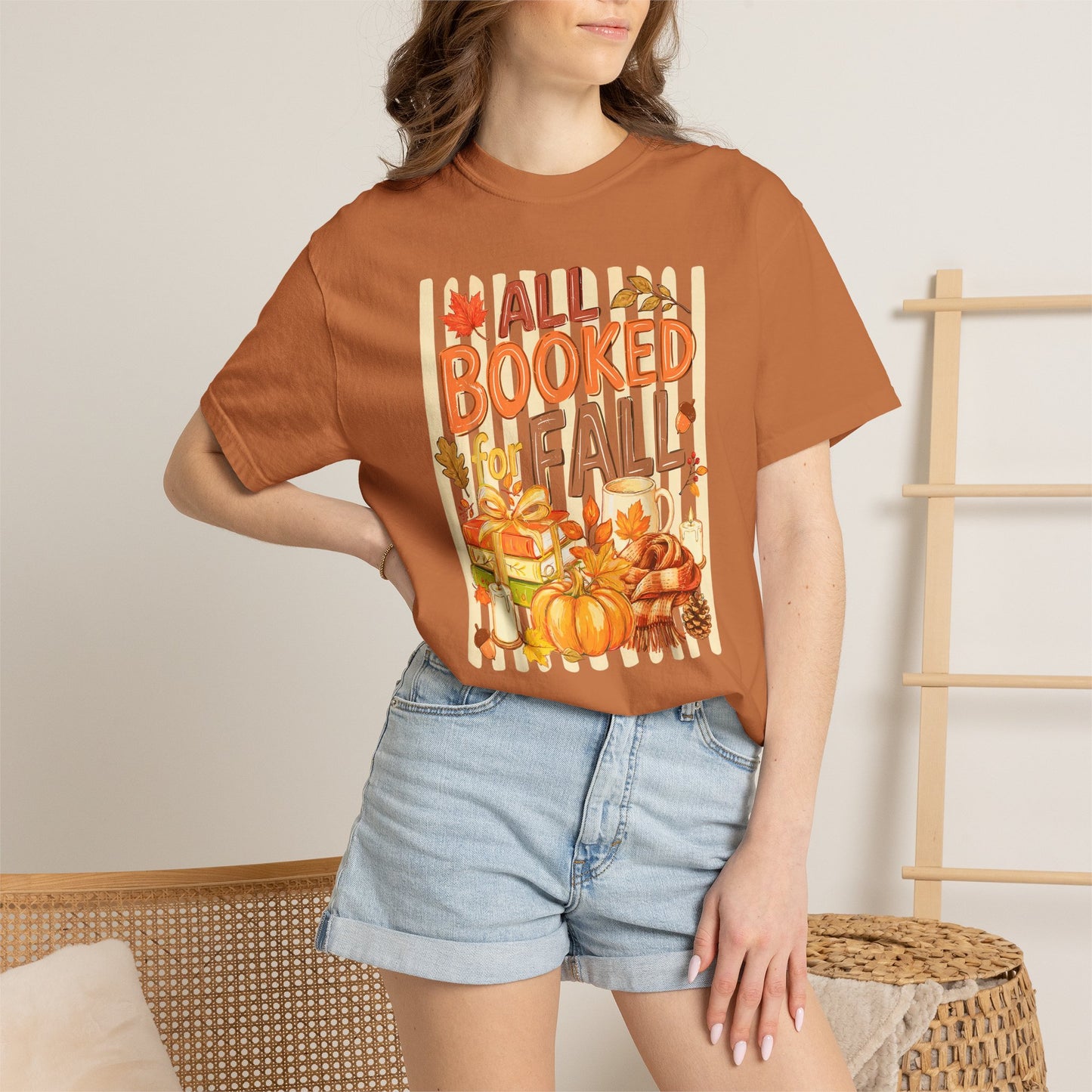 All Booked for Fall T-Shirt — Cozy Autumn Reading Tee