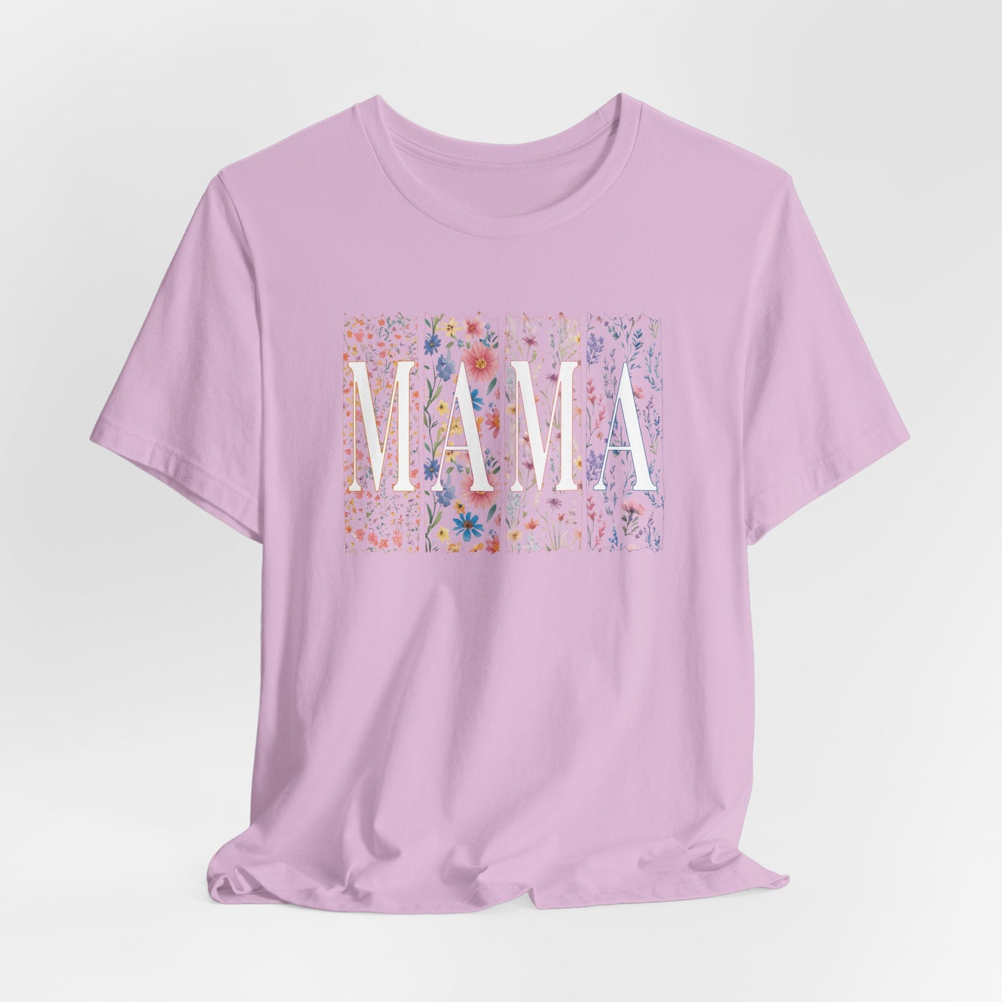 Mama Floral Tee — Soft Pink Mother’s Day Shirt with Floral Typography