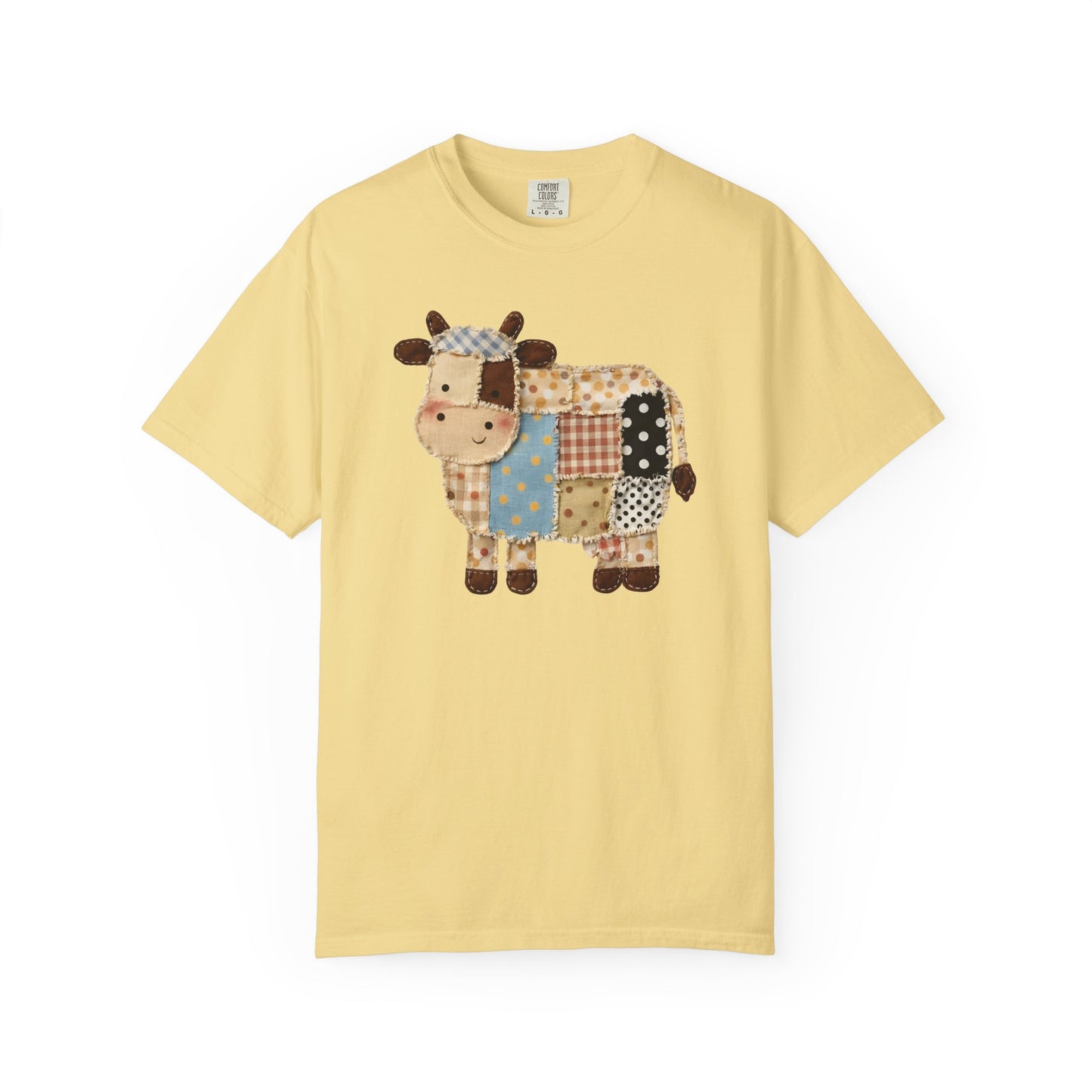 Patchwork Cow Print T-Shirt — Cute Farm Animal Graphic Tee