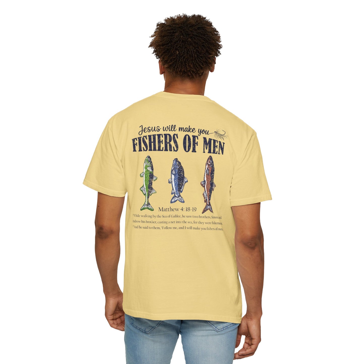 Fishers of Men T-Shirt — Christian Fishing Graphic Tee (Matthew 4:18-19)