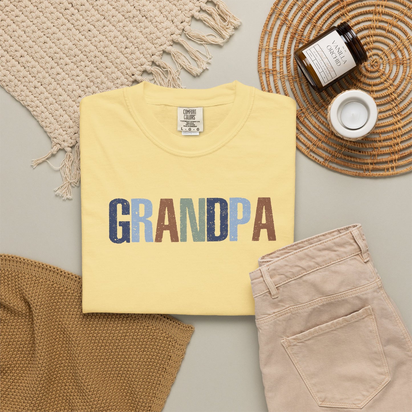 Grandpa Vintage Lettering T-Shirt — Comfortable Dad/Grandparent Gift for Father's Day