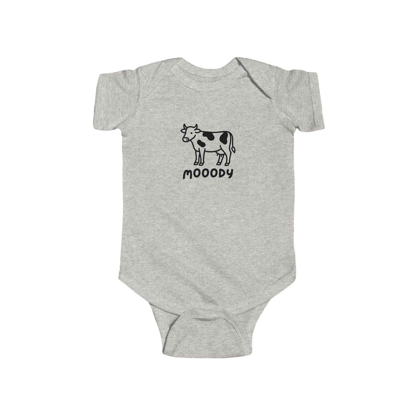 Infant Bodysuit - Cowpens 'Moood'y Cow Graphic Baby Onesie | Cute Farm Animal Baby Shower Gift