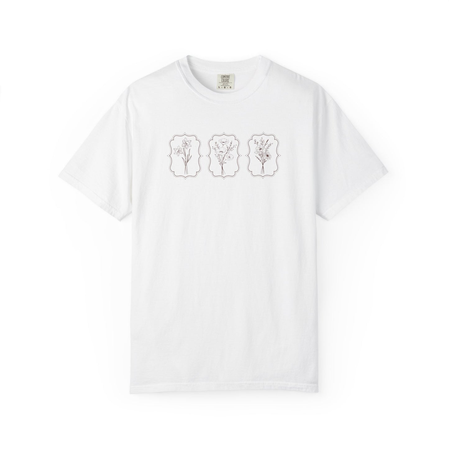 Botanical Line Art T-Shirt — Floral Minimalist Tee