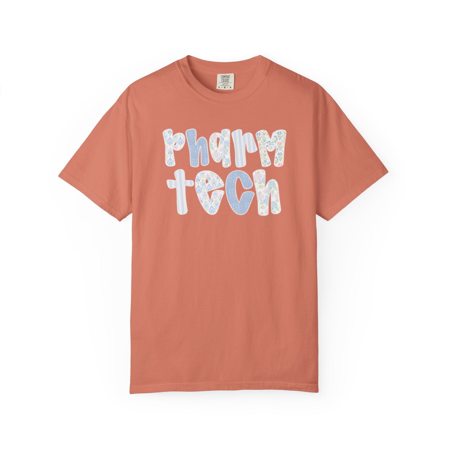 Pharm Tech T-Shirt — Floral Pastel Typography Tee